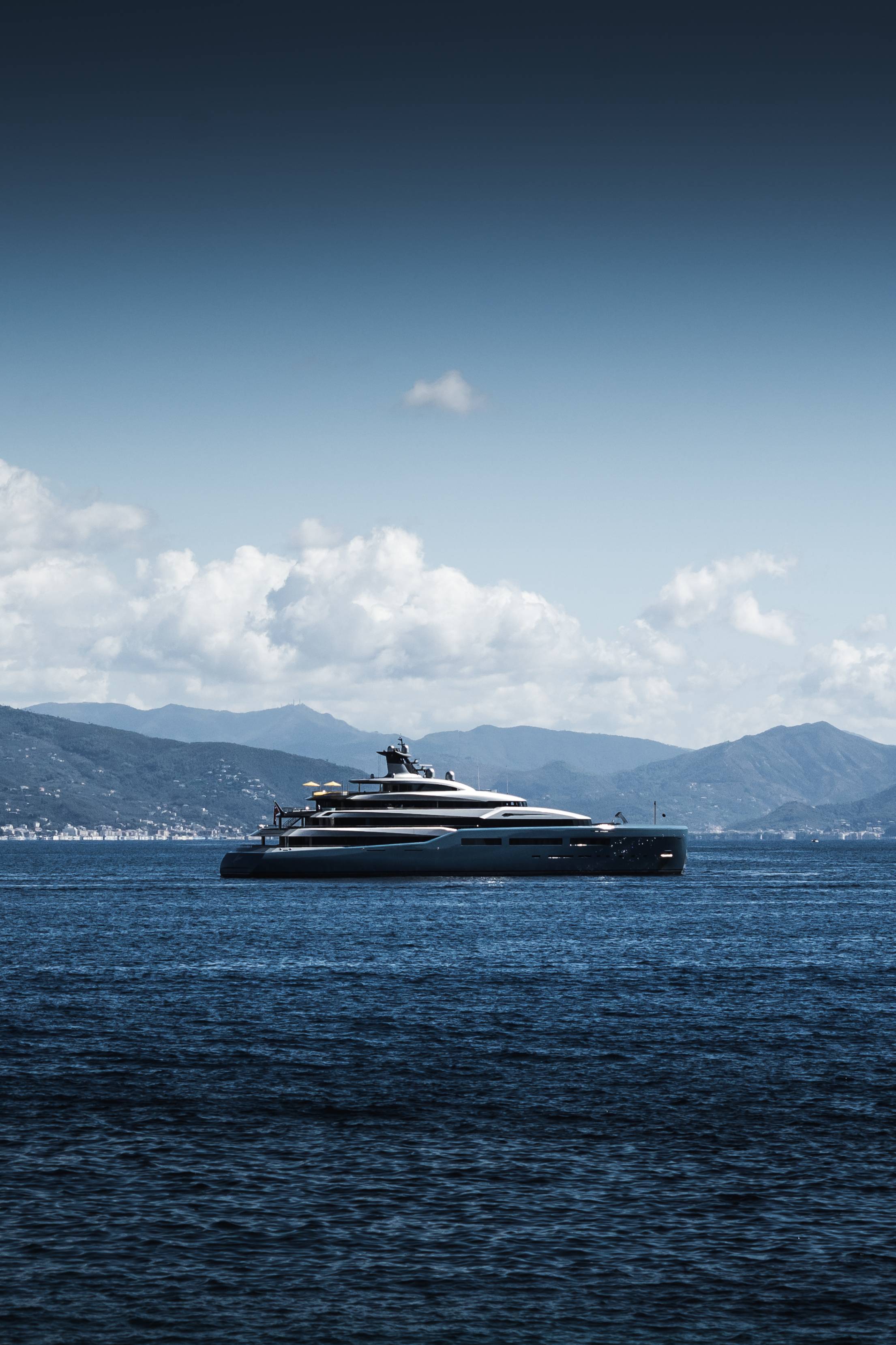 2210x3315 Modern Luxury Yacht Aviva Sailing around Portofino. Free Transportation Image