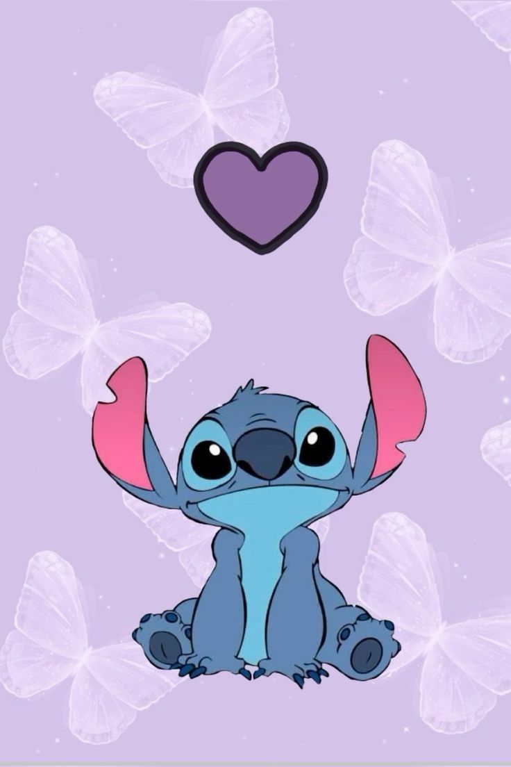 736x1104 Light purple stitch. Stitch and butterfly, Stitch wallpaper, Stitch disney