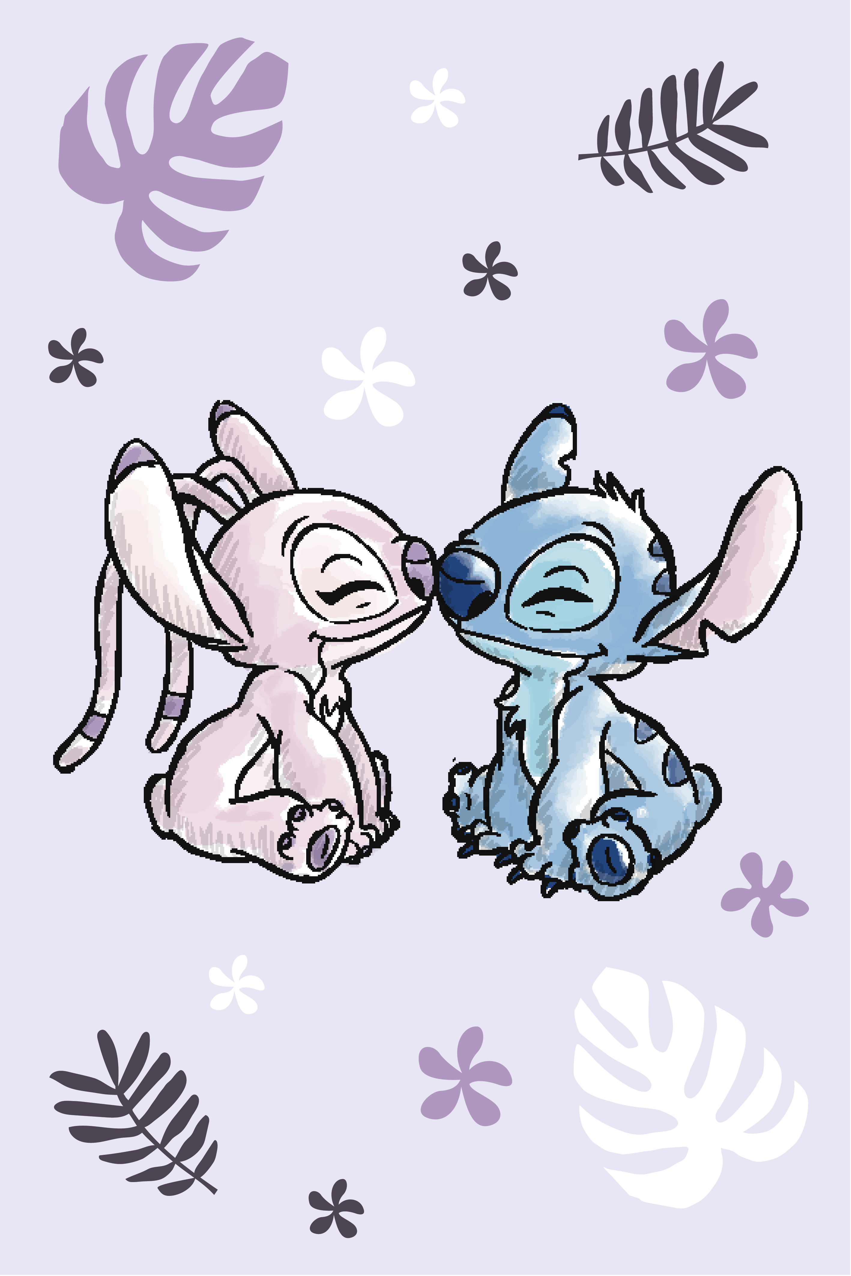 2835x4252 Lilo and Stitch Purple fleece blanket