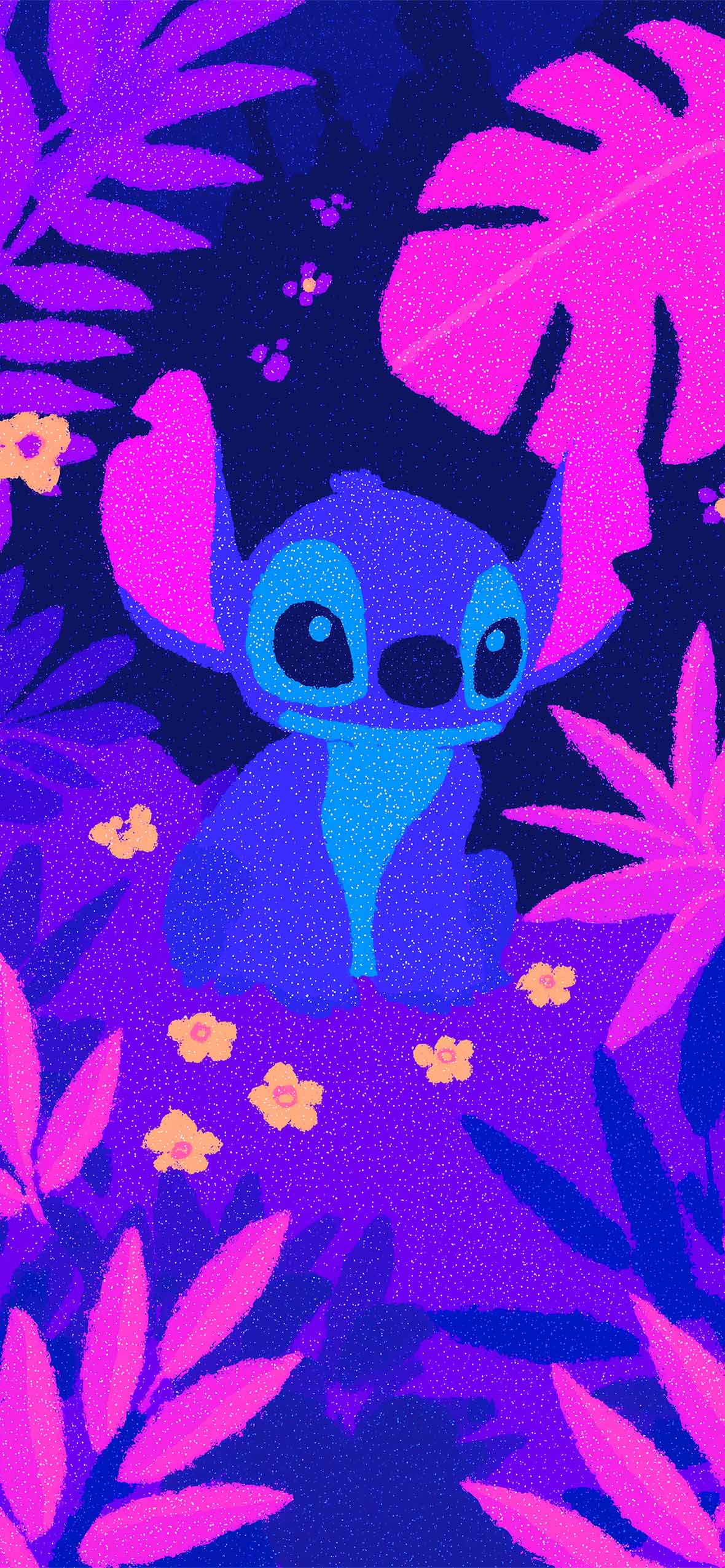 1180x2554 Stitch Neon Forest Aesthetic Wallpaper Wallpaper HD