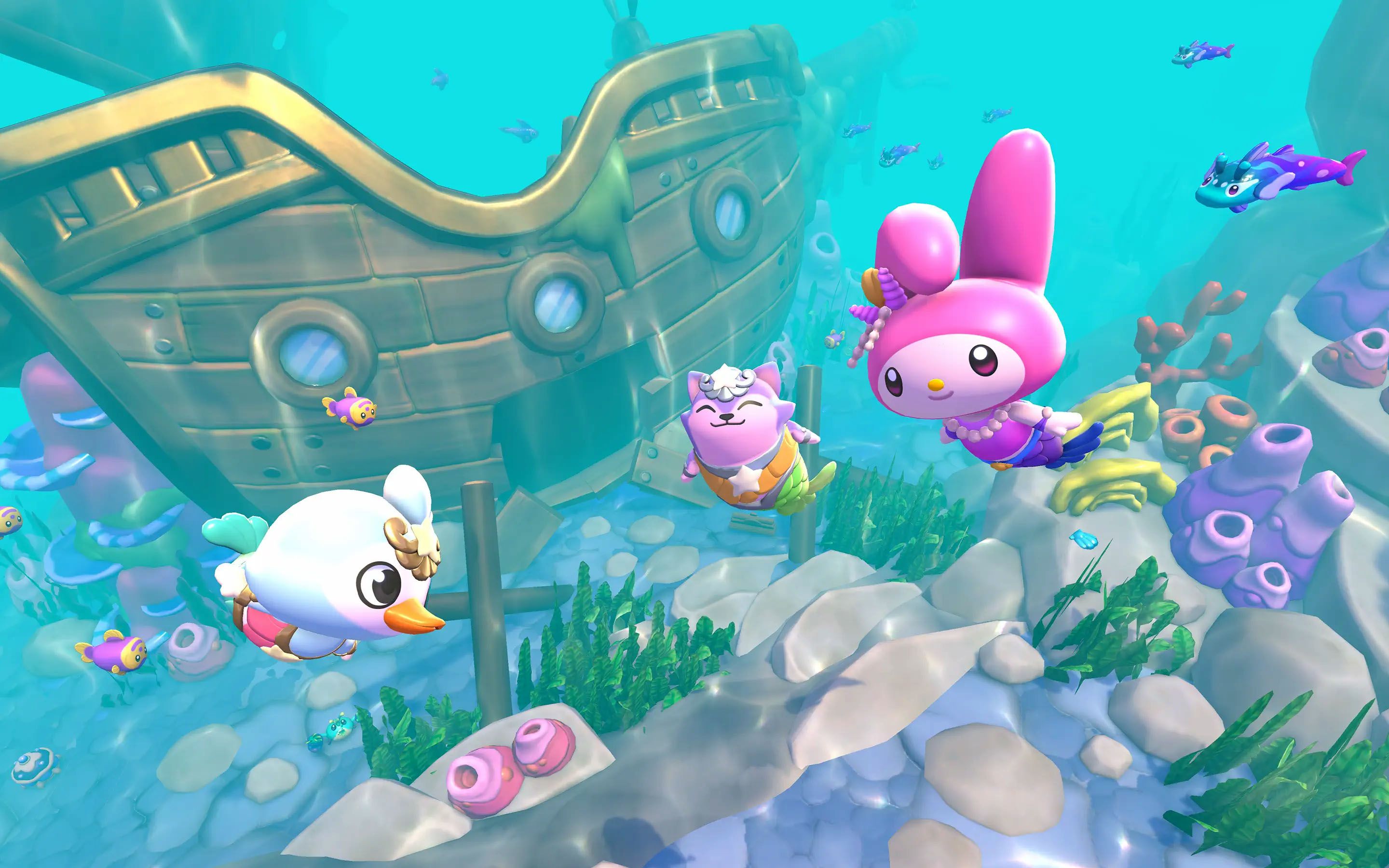 2880x1800 Hello Kitty Island Adventure HD Wallpaper: Underwater Fun with Friendsx1080