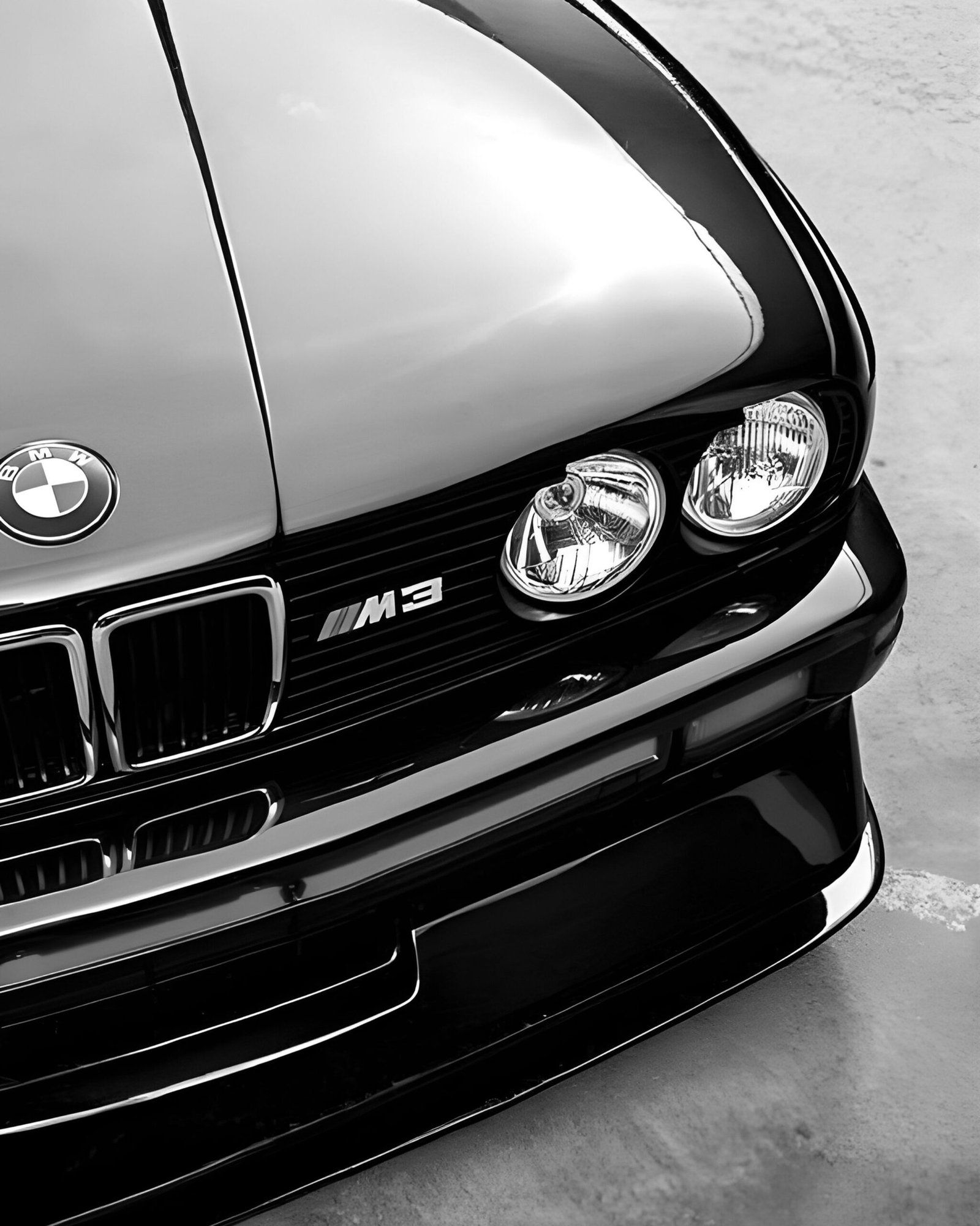 1600x2000 BMW E30 M3 Black and White Poster. Motorsport Wall Art