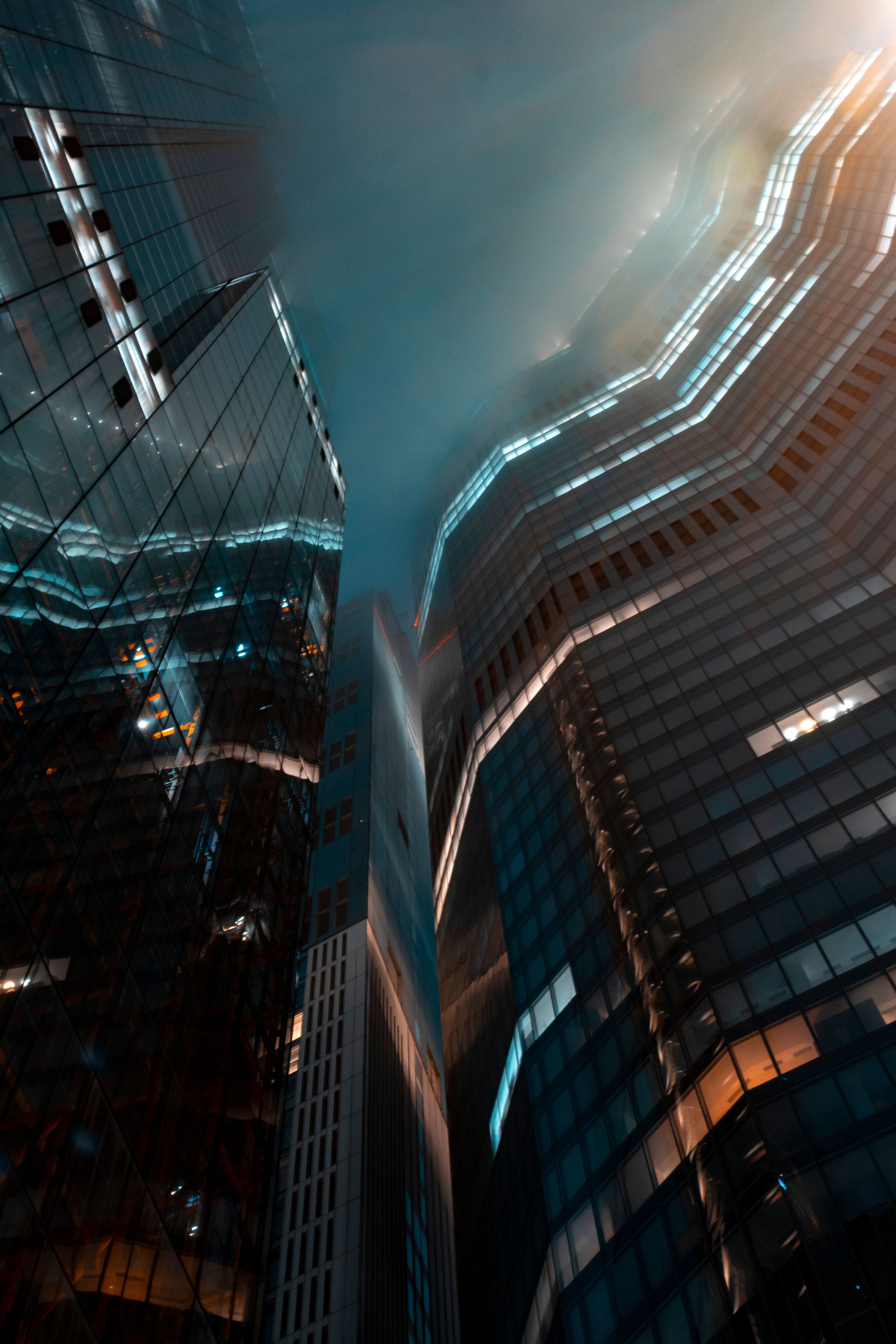 4000x6000 Office Skyscrapers at Night · Free