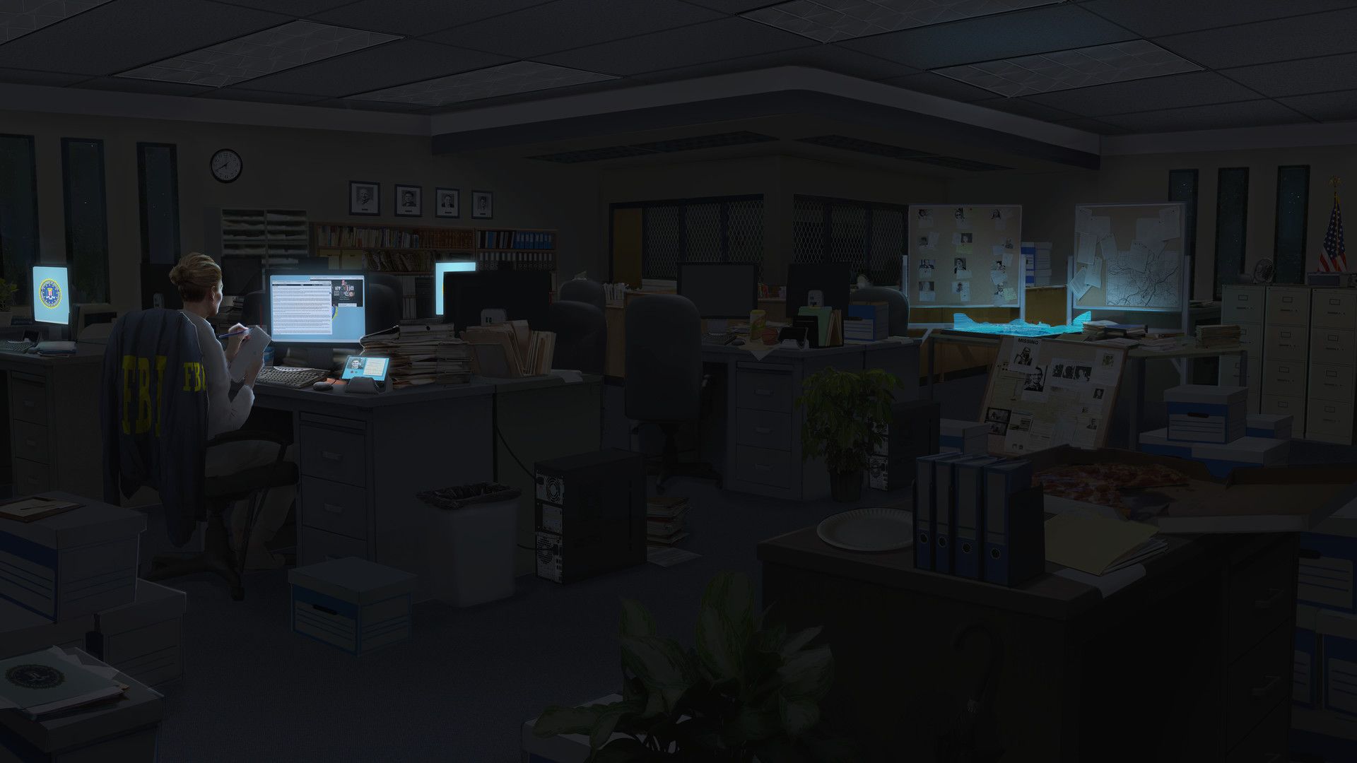 1920x1080 FBI Office Night & Day