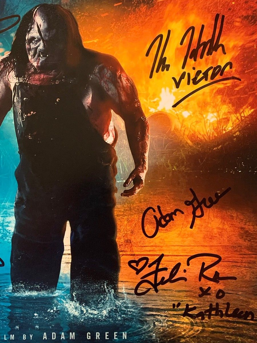 900x1200 Victor Crowley Cast Signed 11x14 Photo Hodder, Shen, Rose, Green EXACT PROOF