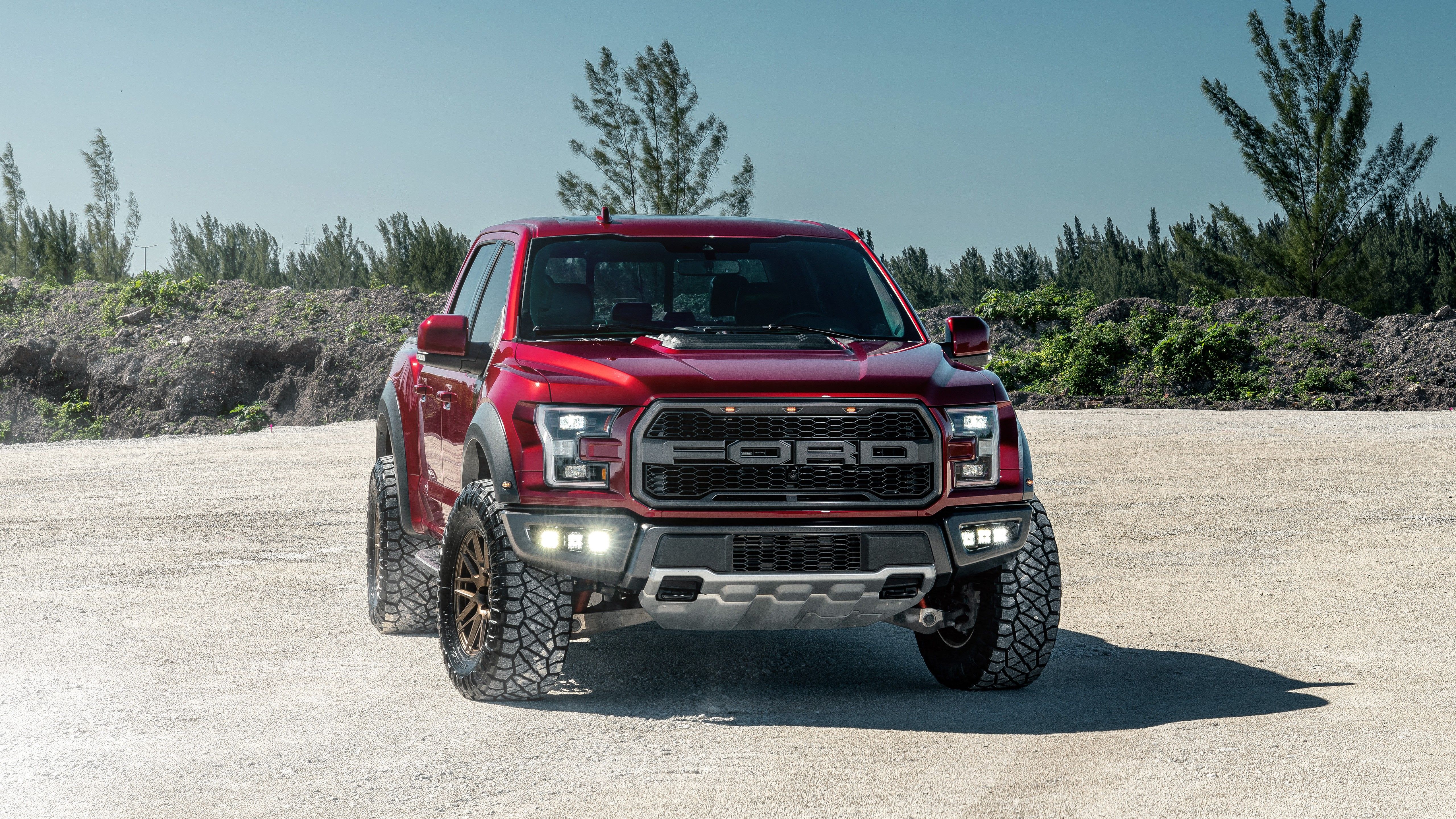 5120x2880 Red Ford F 150 Raptor SUV In The Sand Desktop Wallpaper 1440x900