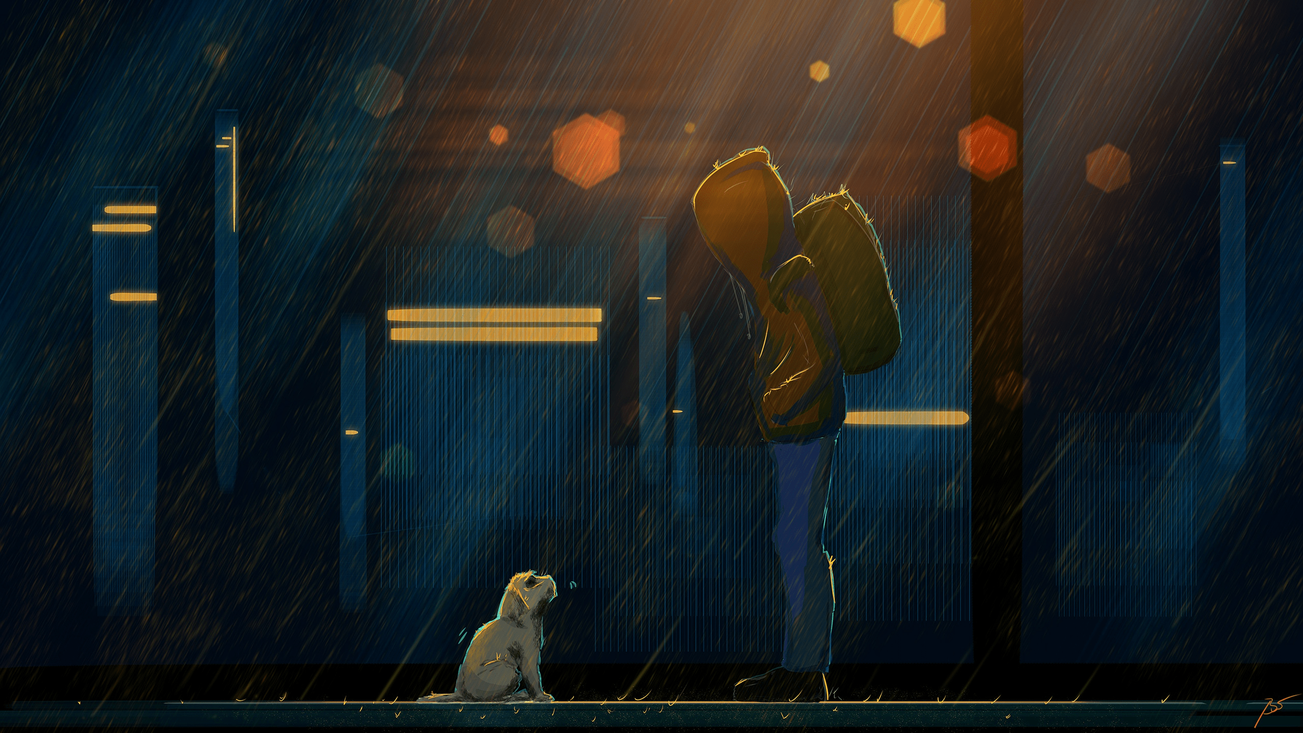 2560x1440 Dark, rain [2560 x 1440]