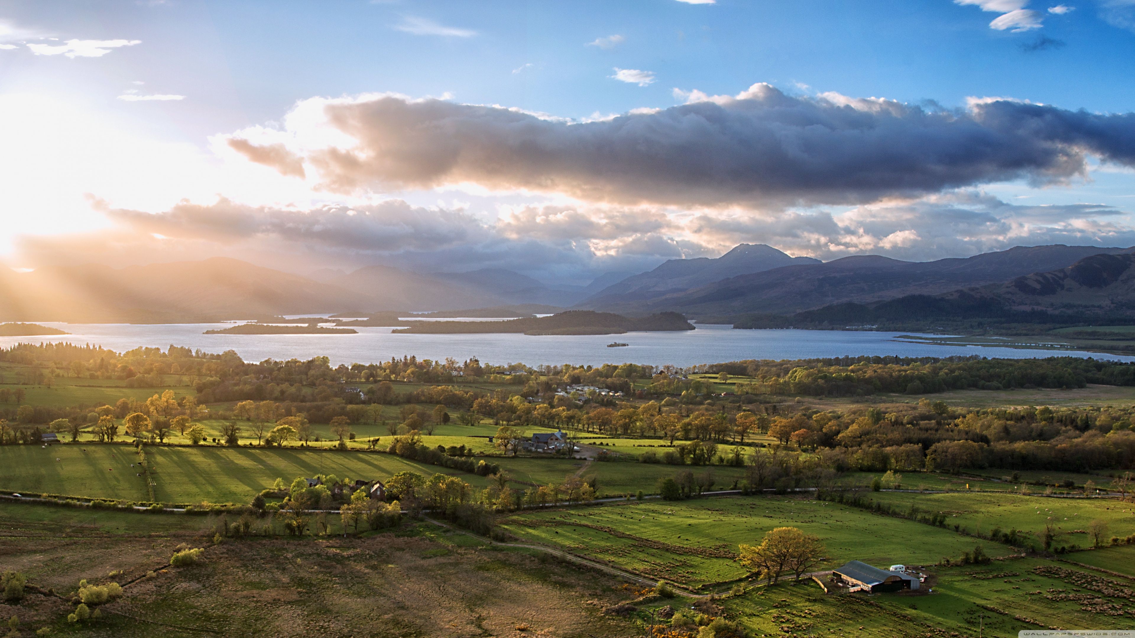 3840x2160 Sunfall on Loch Lomond 4K UHD Wallpaper for UltraHD Desktop and TV : Widescreen and UltraWide Display : Smartphone and Tablet Devices