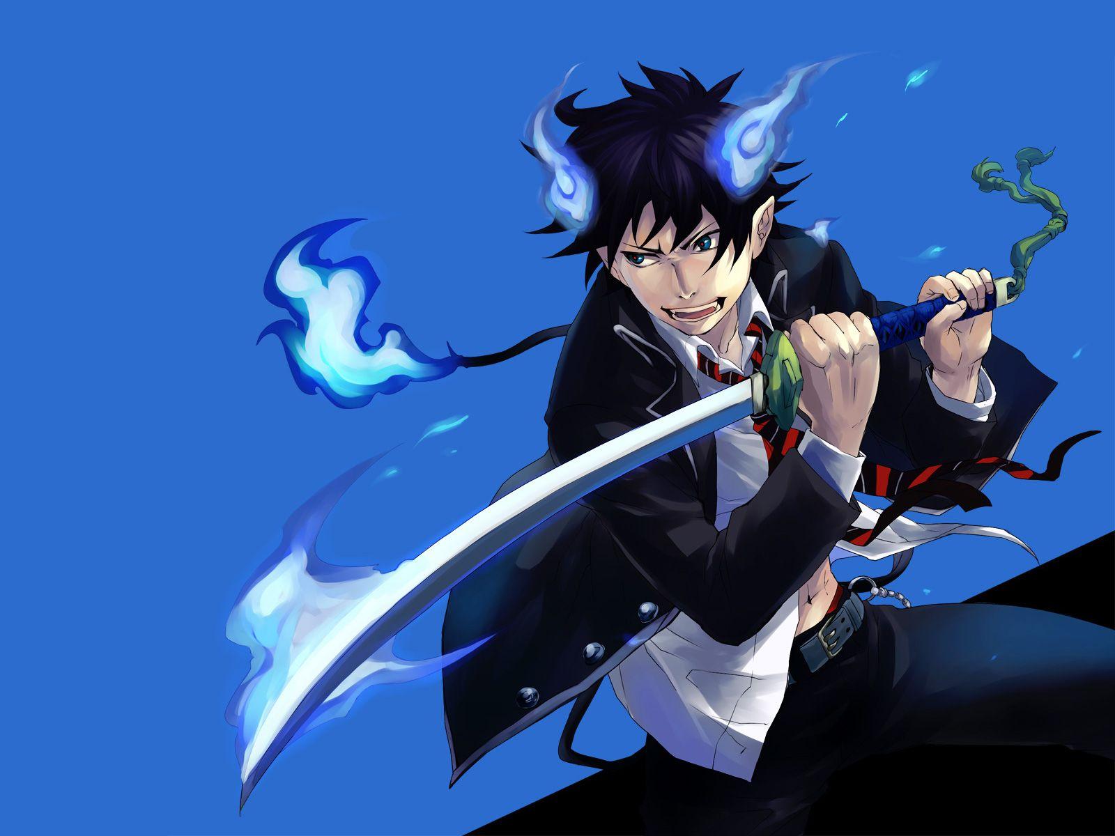 1600x1200 Desktop Wallpaper blue exorcist Anime