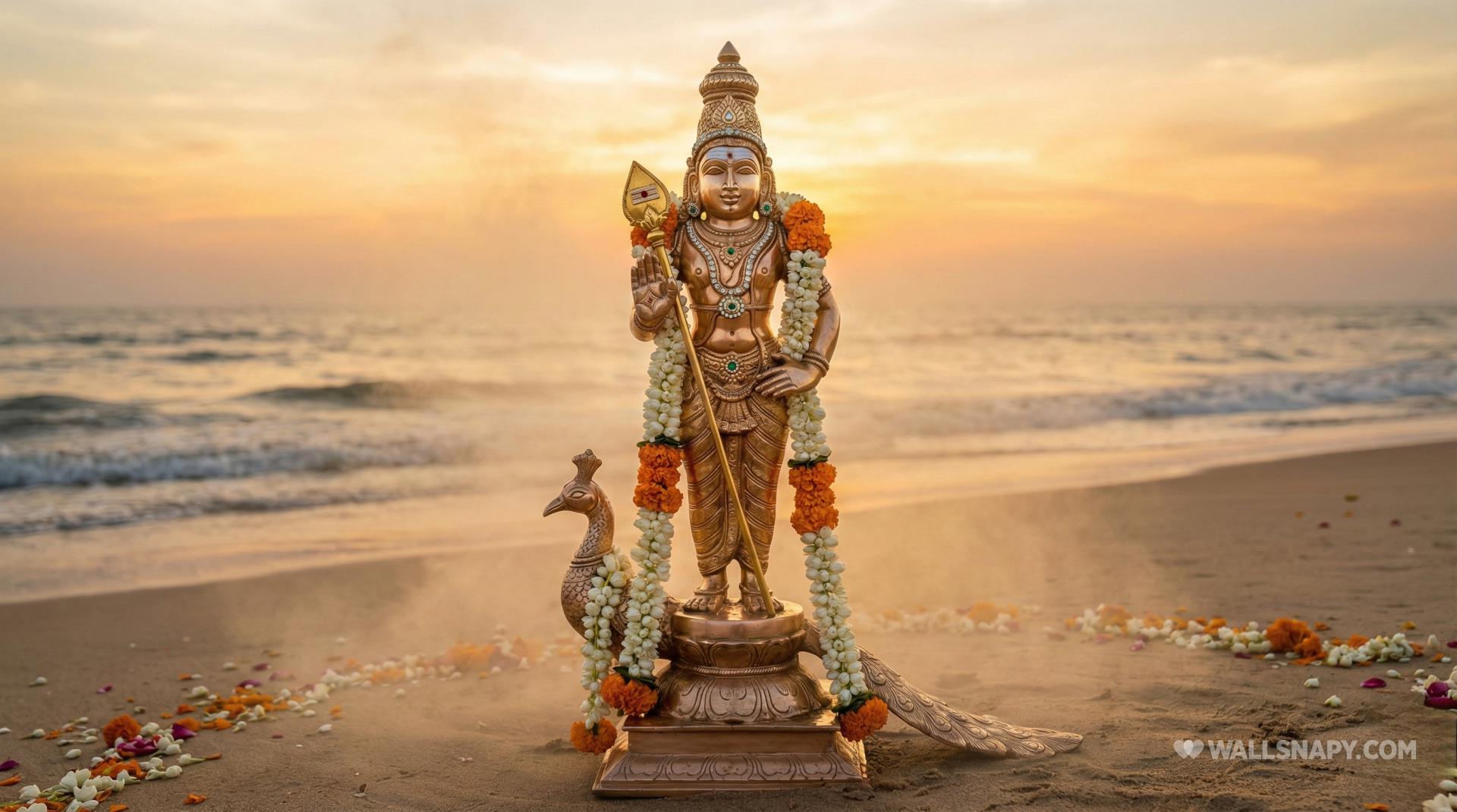 1920x1071 Divine arupadai murugan thiruchendur statue tablet photo