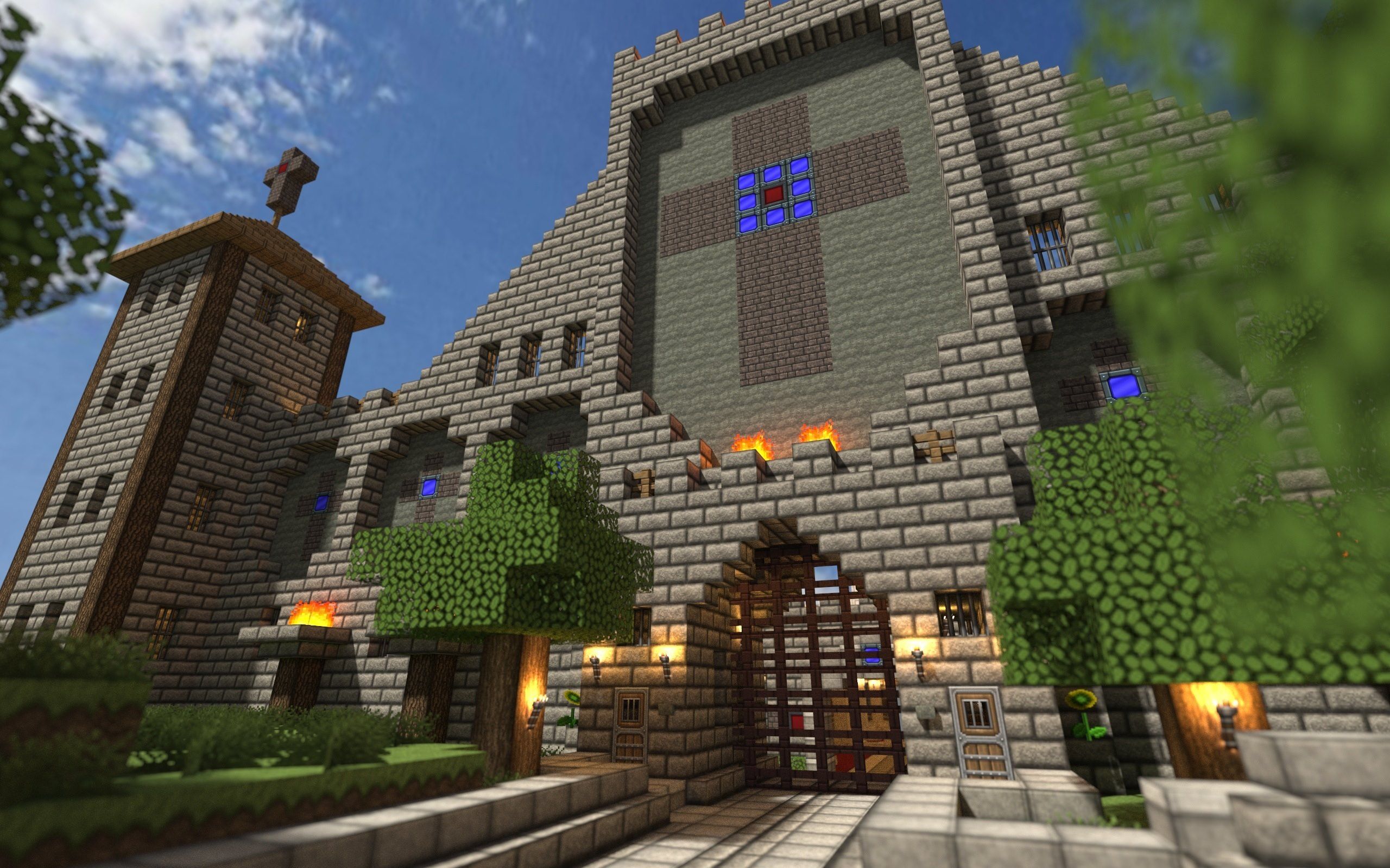 2560x1600 Minecraft HD Wallpaper: Stunning Castle View