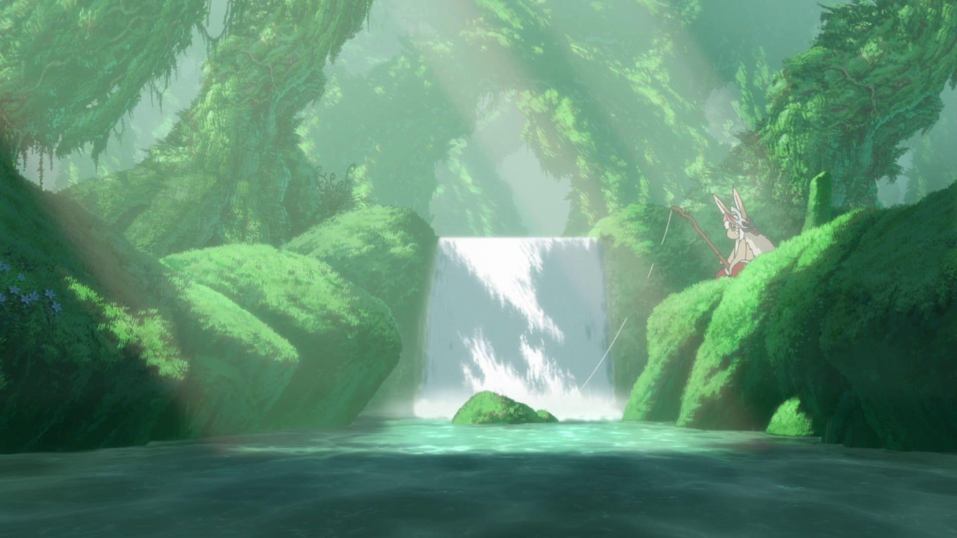 1920x1080 Nier Automata wallpaper Nanachi (Made in Abyss) #environment #river #waterfall Made in Abyss fishing rod #anime P. Anime scenery, Anime wallpaper, Wallpaper