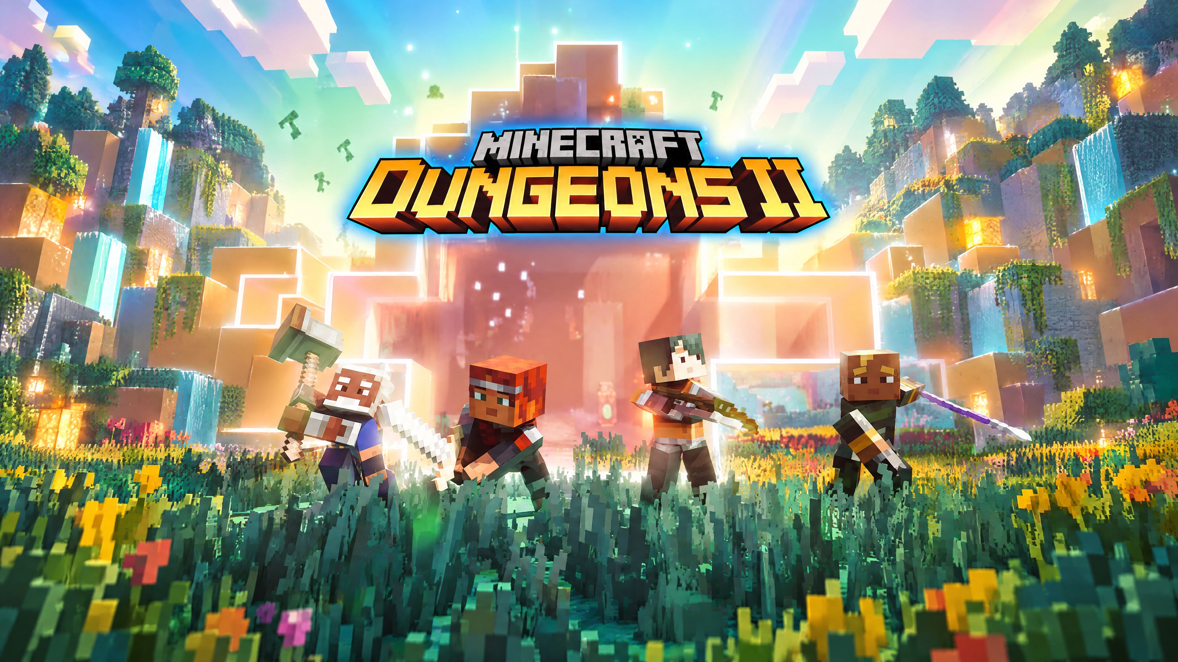 3840x2160 Minecraft Dungeons II Wallpaper 4K, Game poster, Key Art