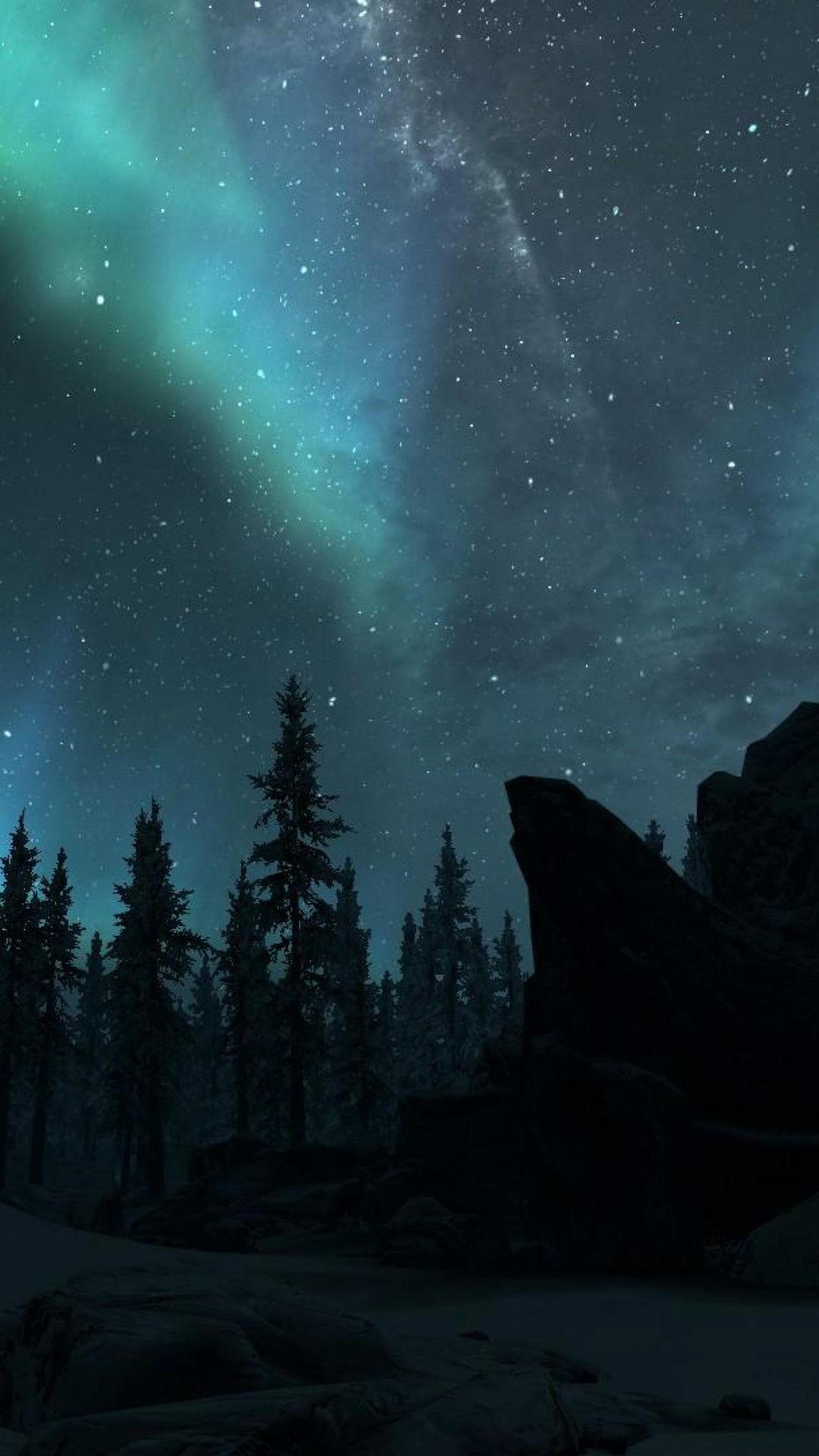 1080x1920 Wallpaper natural environment, night, video games, tree, the elder scrolls v skyrim. Skyrim wallpaper, Skyrim wallpaper iphone, Elder scrolls v skyrim