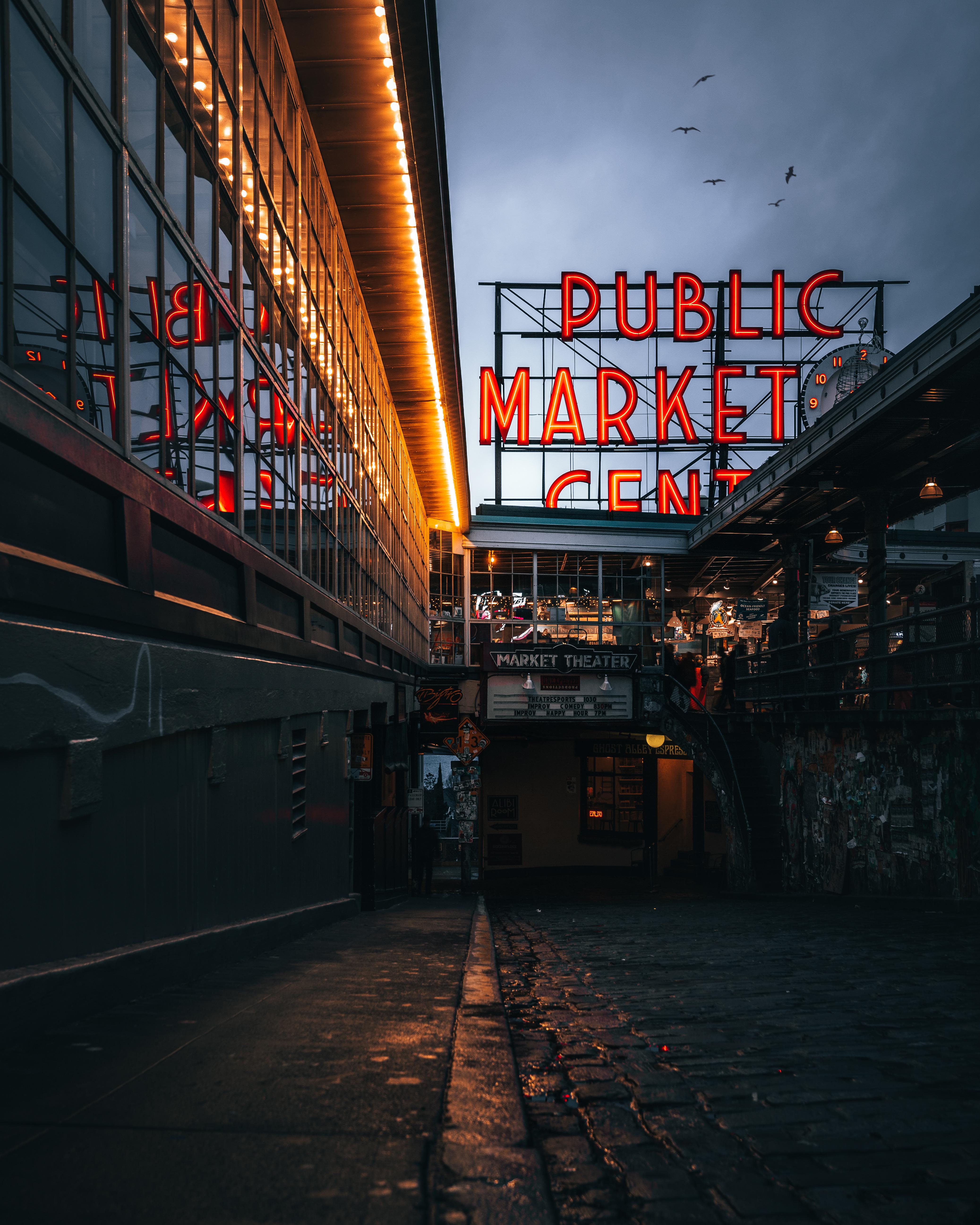 4149x5186 Sunset at Pike Place Market
