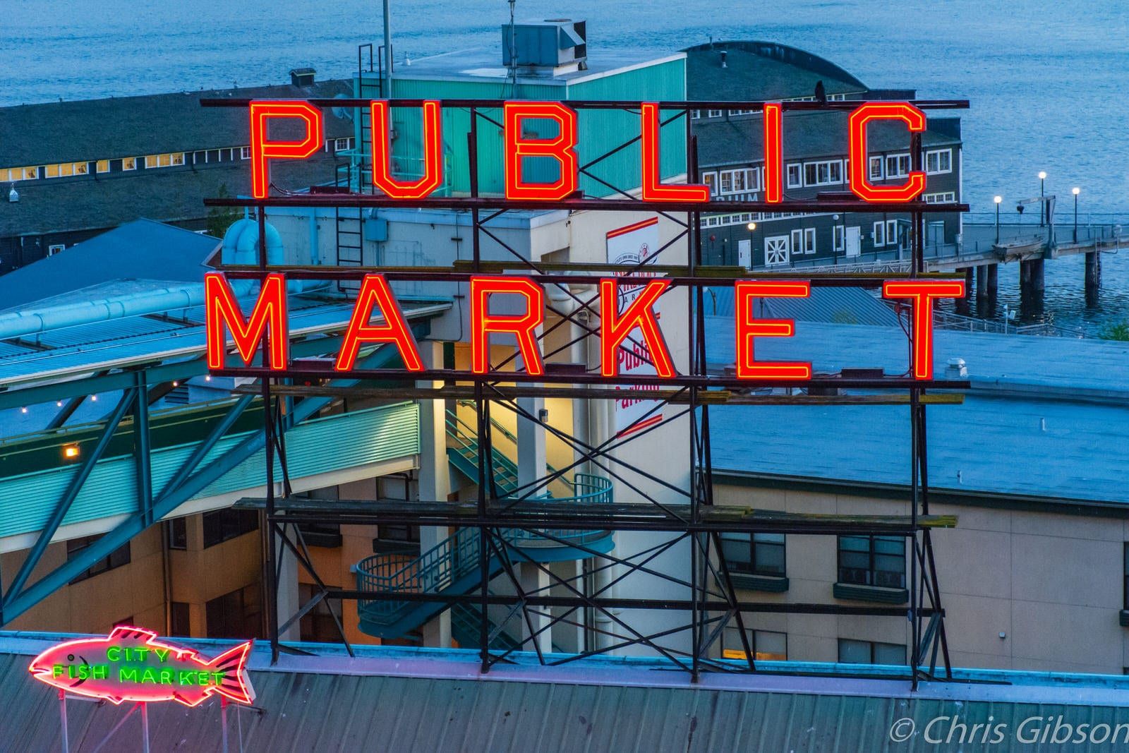 1600x1067 Public Market at Dusk, Seattle, WA