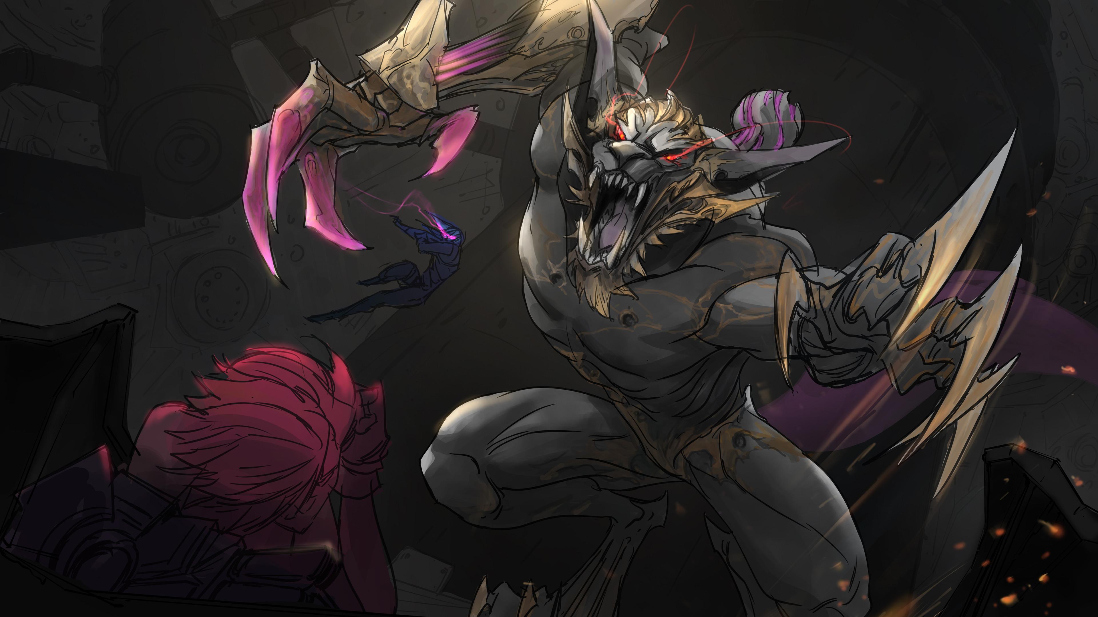 3840x2160 Arcane Vander Warwick Splash Concepts by Mo Yan!
