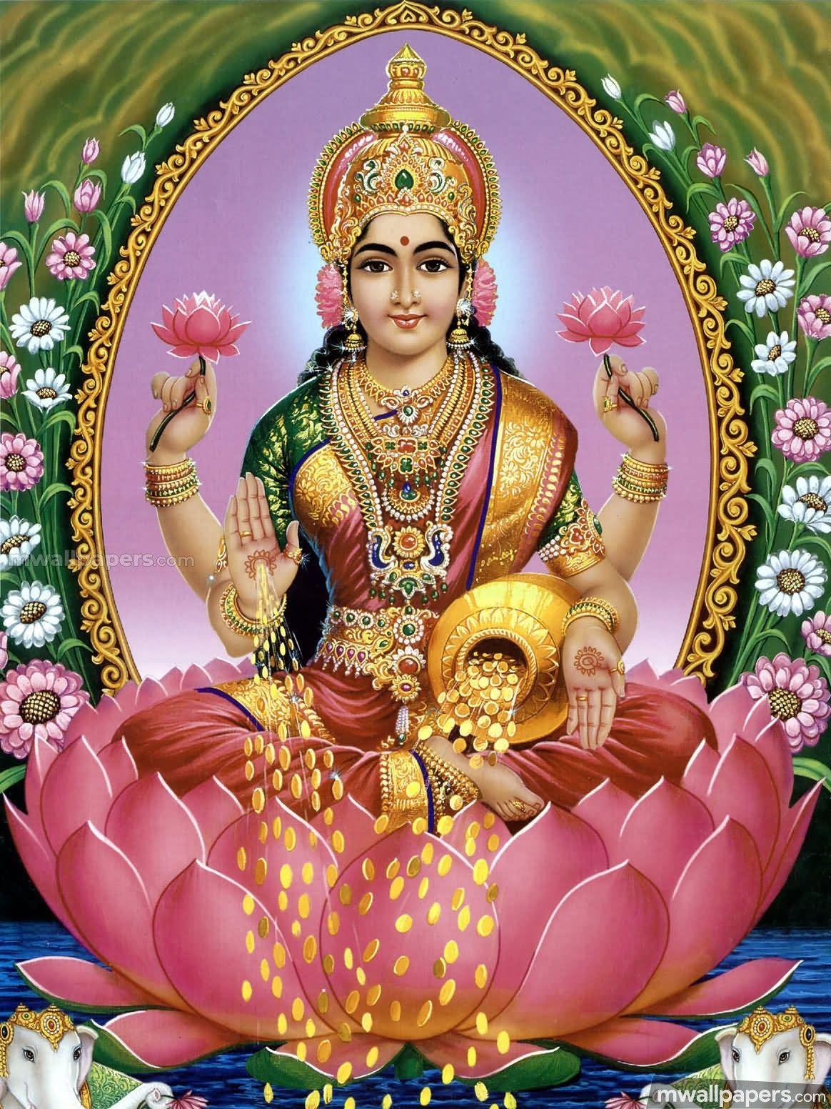 Download Hindu Goddess Lakshmi Wallpaper | Wallpapers.com