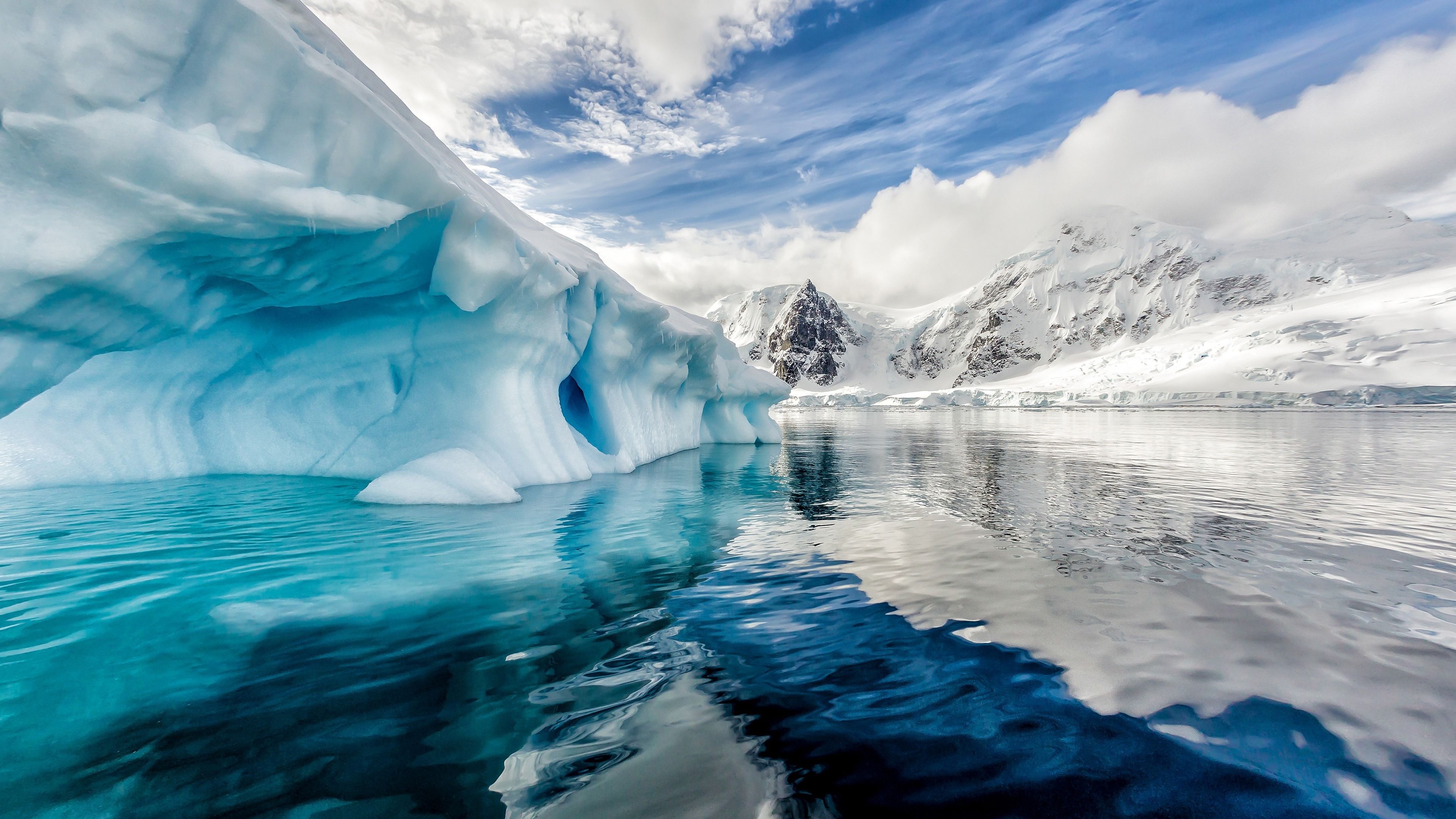 3840x2160 Wallpaper Antarctica, snow, sea, iceberg 3840x2160 UHD 4K Picture, Image