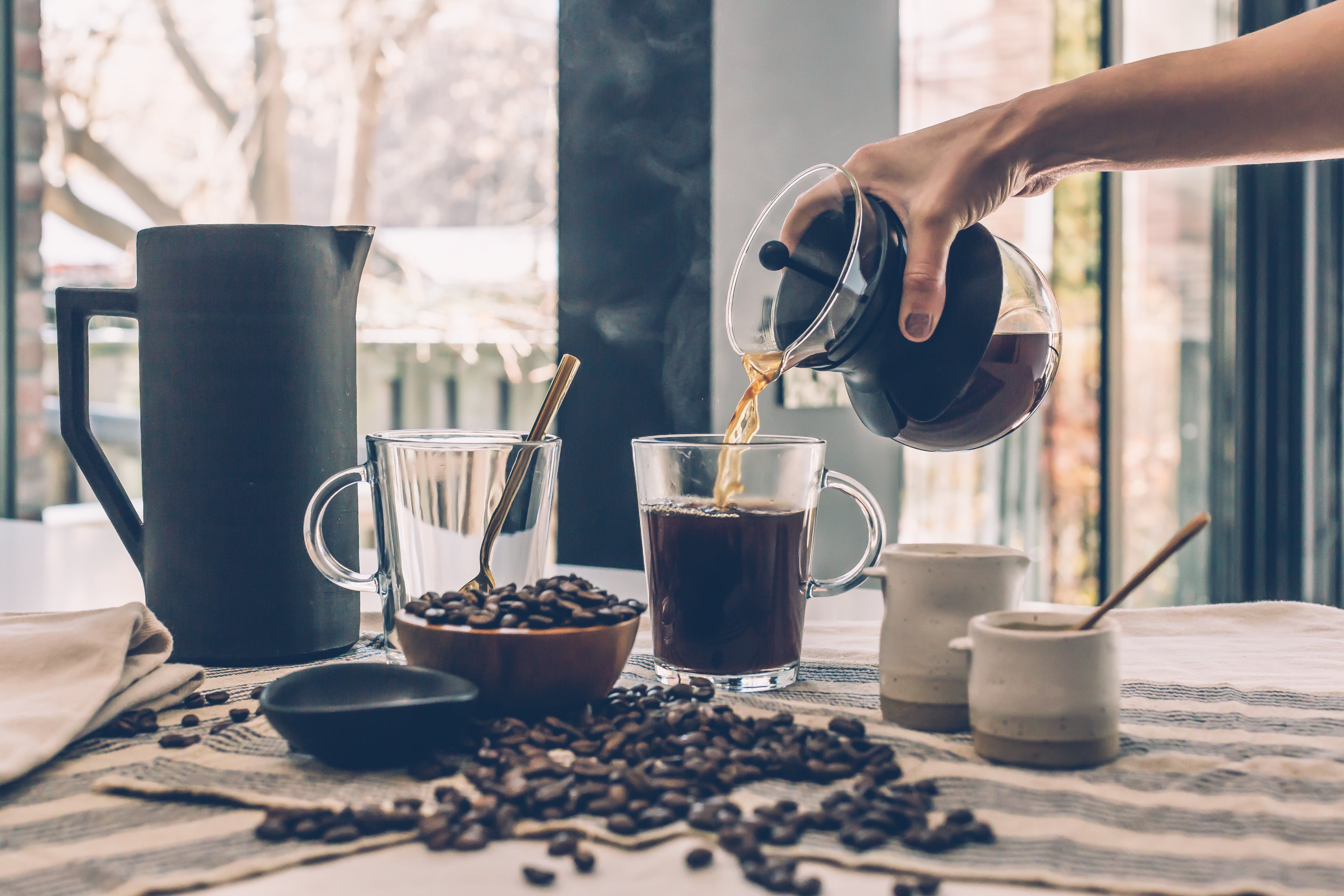 5733x3822 Picture of Pouring Hot Coffee