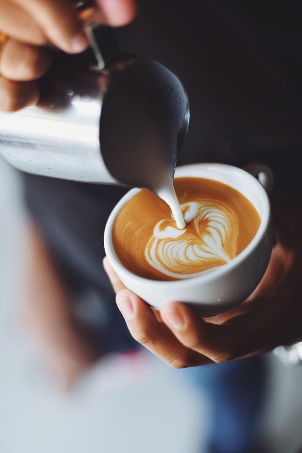 970x1453 Free of Barista pouring milk into a coffee. Download Free Image and Free Illustrations