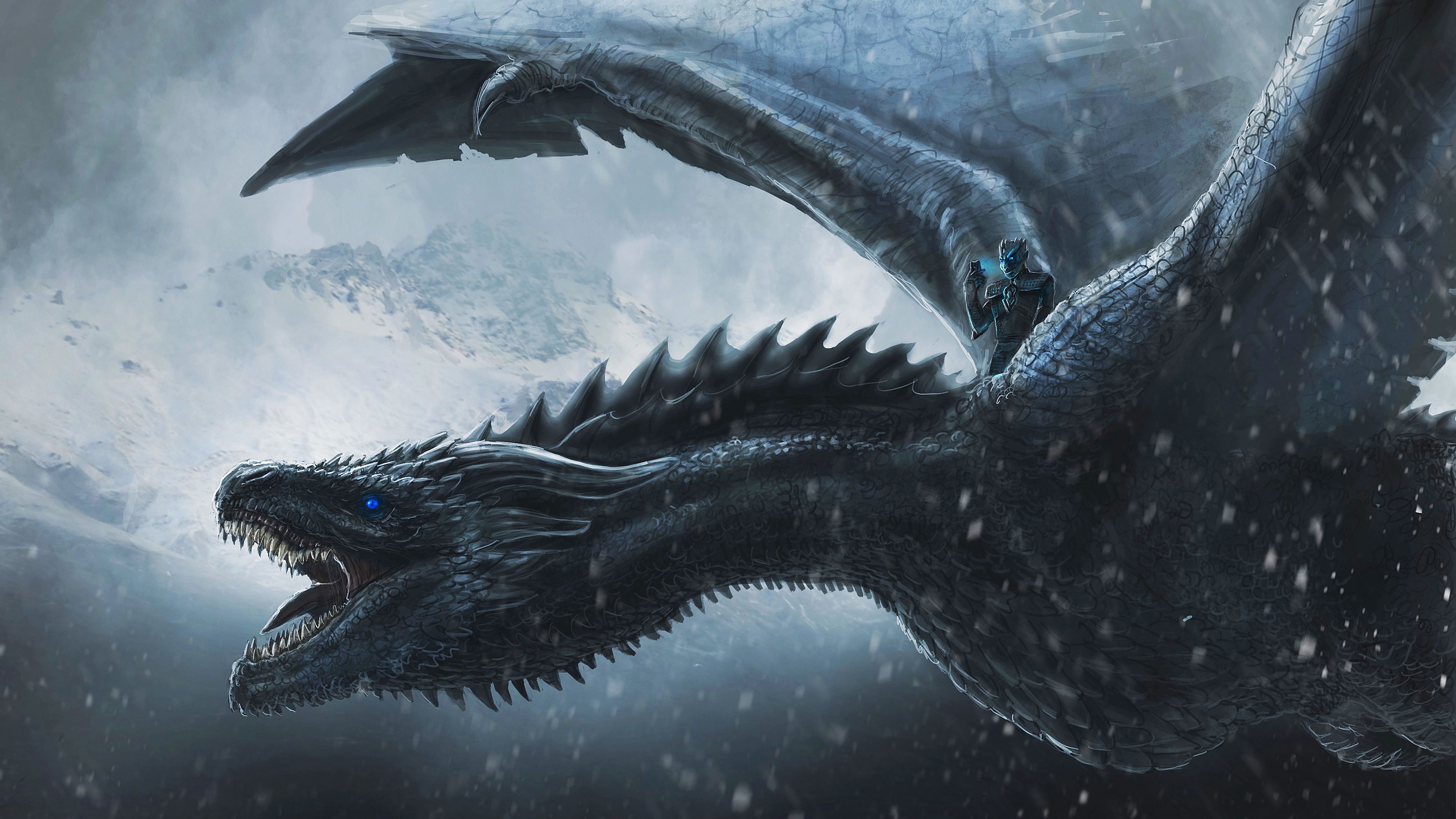 3840x2160 Game of Thrones Night King Dragon 4K Wallpaper HD