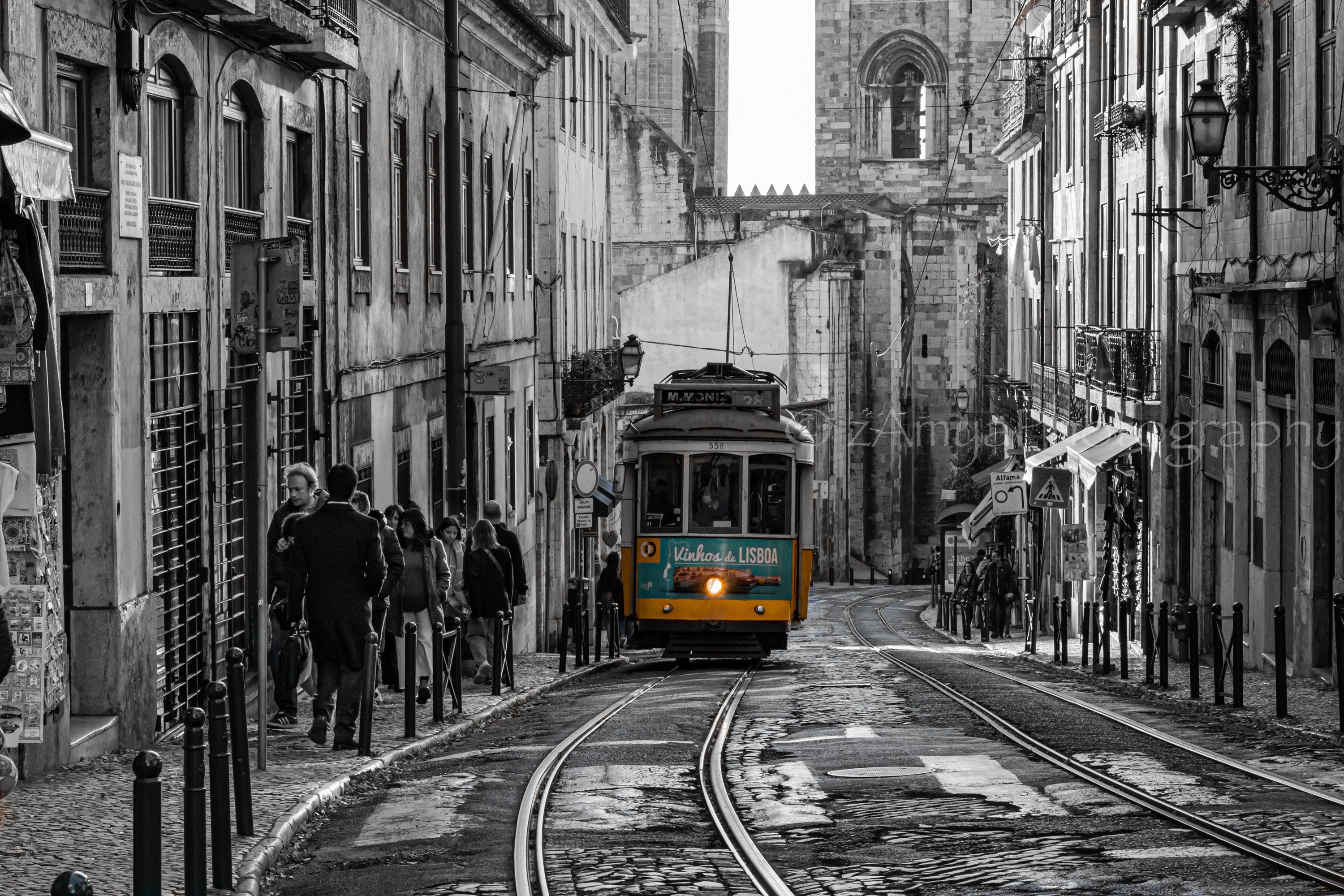 3000x2000 Lisbon Tram No. 28 Street Photo, Portugal