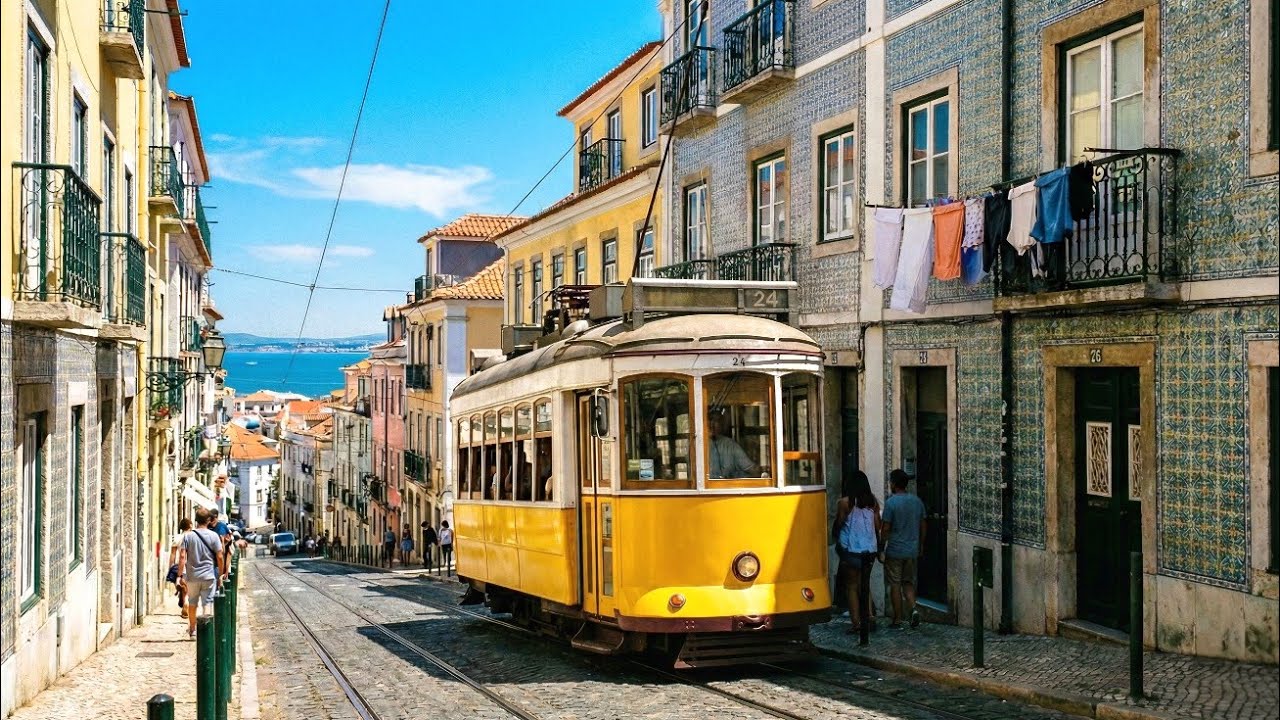 1280x720 Take a Ride on Lisbon's Iconic Tram 24 (4K 60fps)