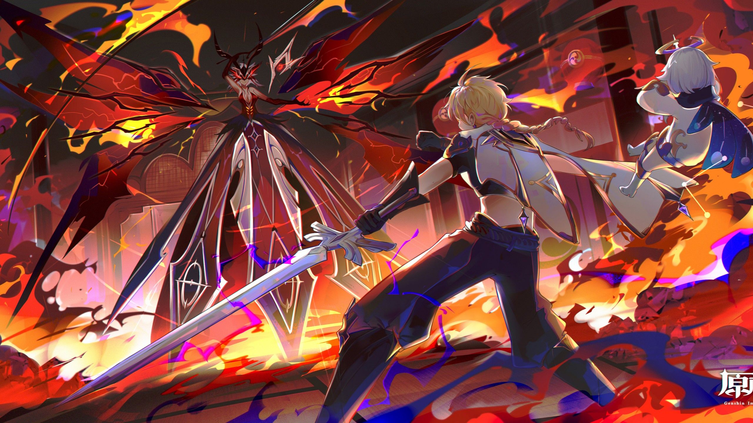2560x1440 Aether La Signora Paimon 4K HD Genshin Impact Wallpaper