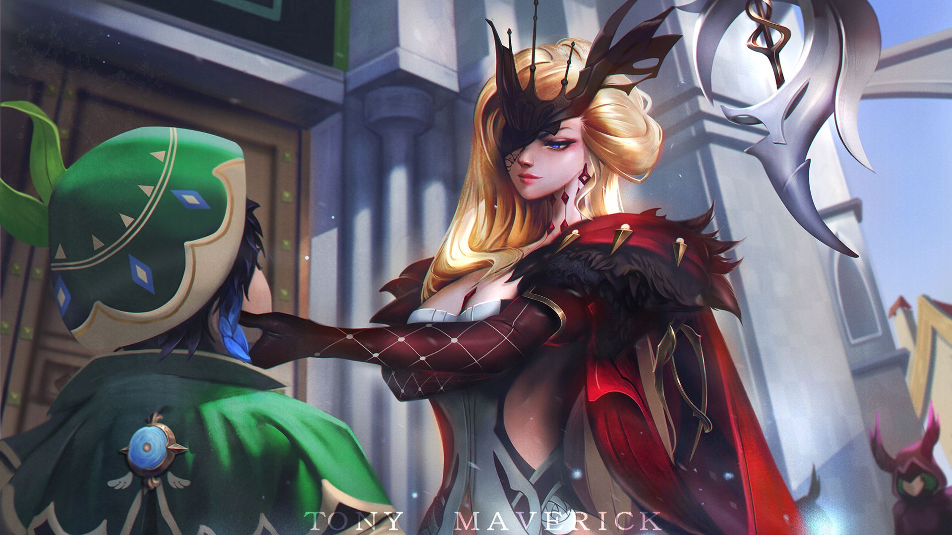 1920x1080 La Signora Venti HD Genshin Impact Wallpaper