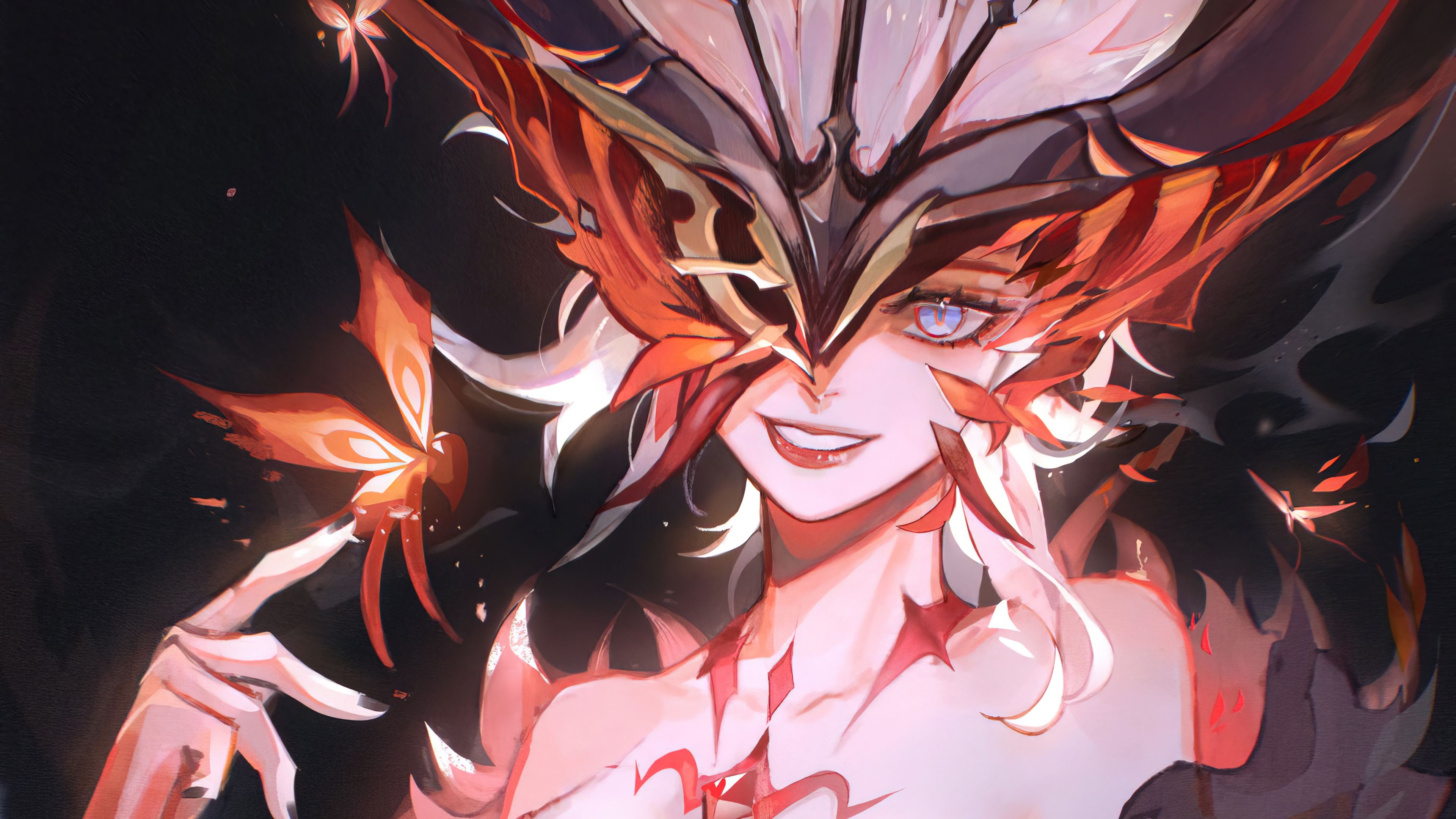 3840x2160 Crimson Witch of Flames Signora Genshin Impact Wallpaper 4K PC Desktop e