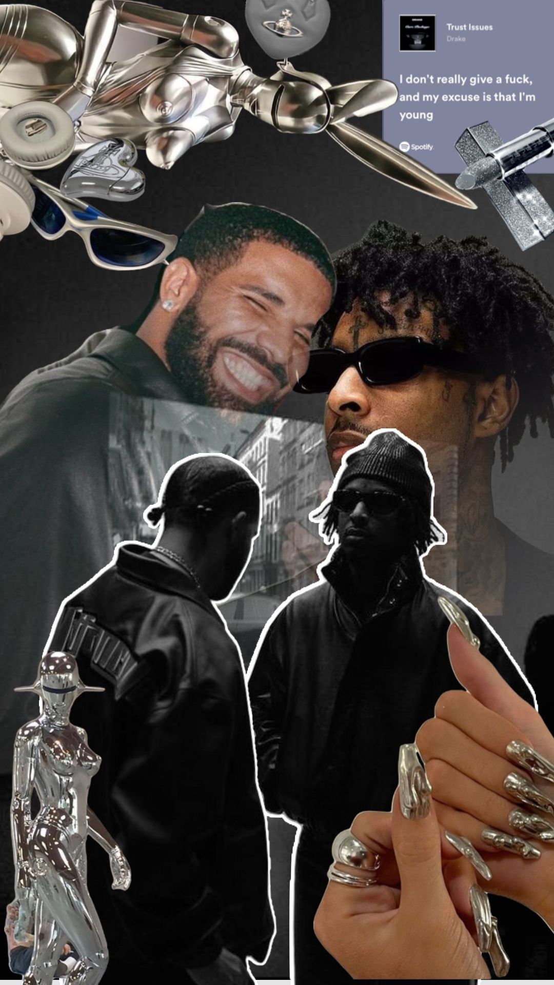 1080x1920 Drake 21 Savage Wallpaper