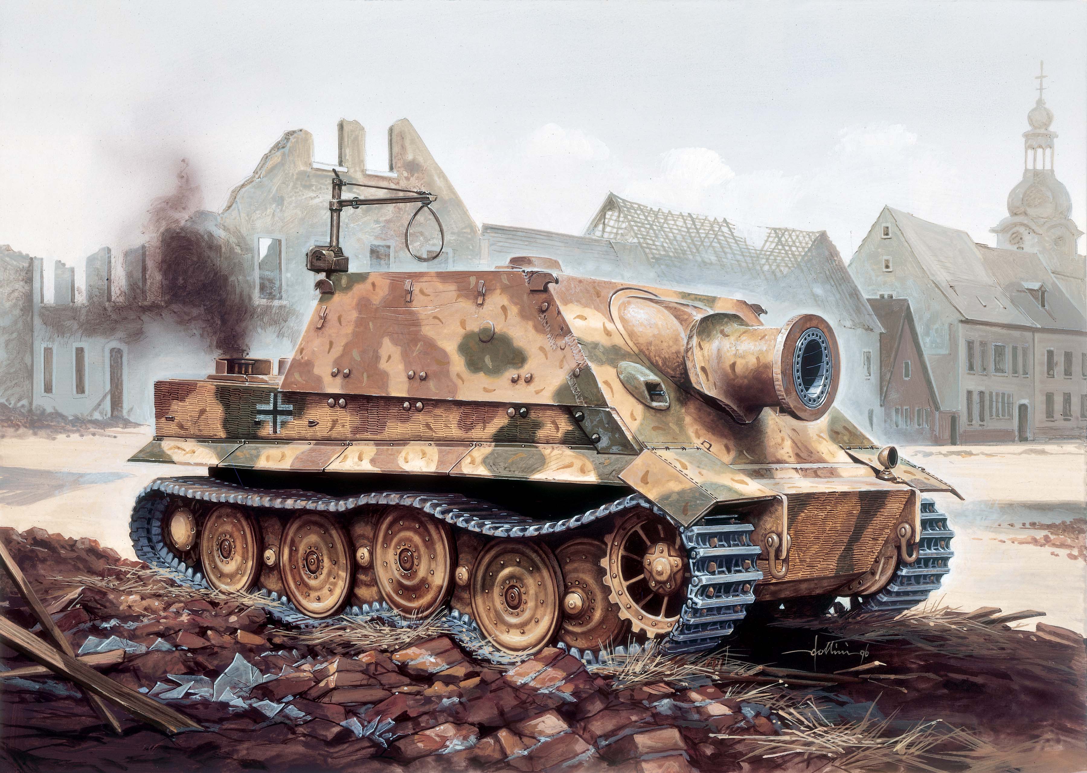 3600x2562 Zvezda 1:100 Sturmtiger German Heavy Assault Gun 6205