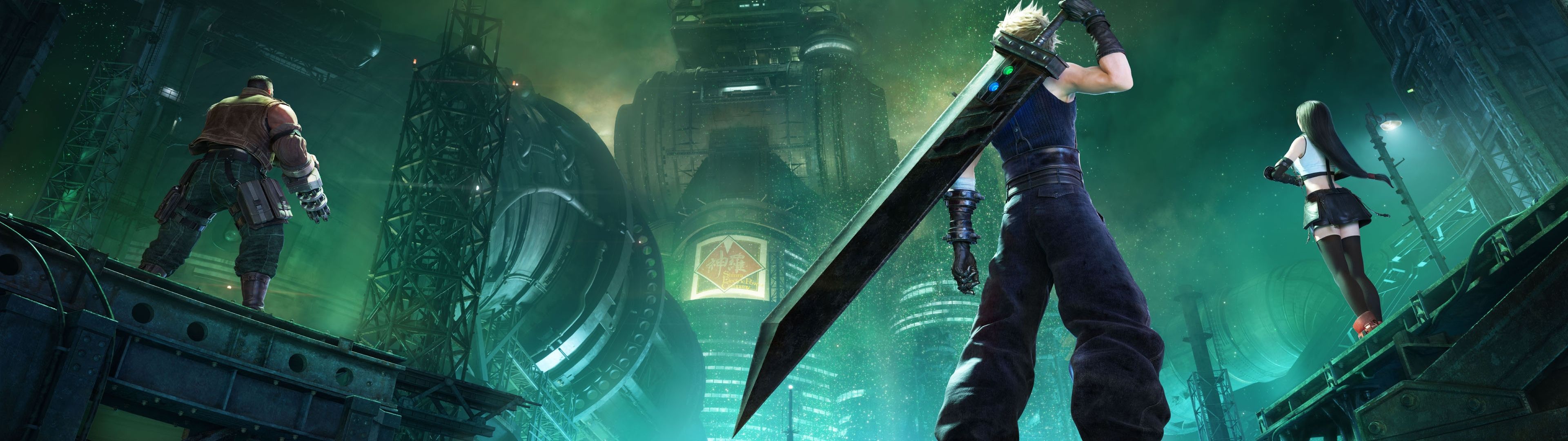 3840x1080 Final Fantasy VII Revelation Wallpaper 4K, Shinra Headquarters