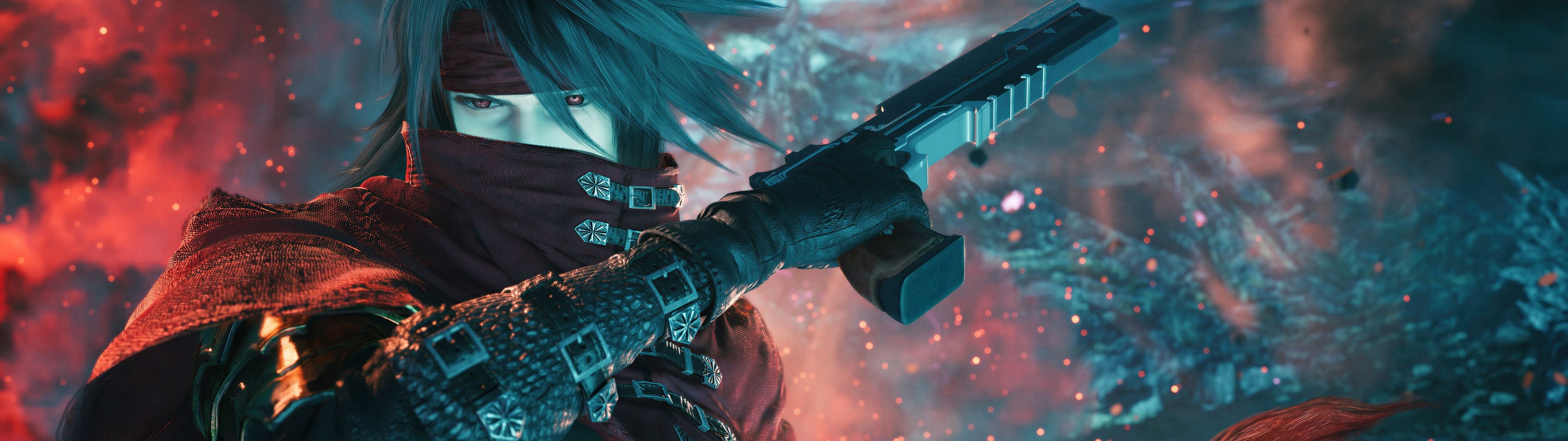 3840x1080 Vincent Valentine Wallpaper 4K, Final Fantasy VII Revelation