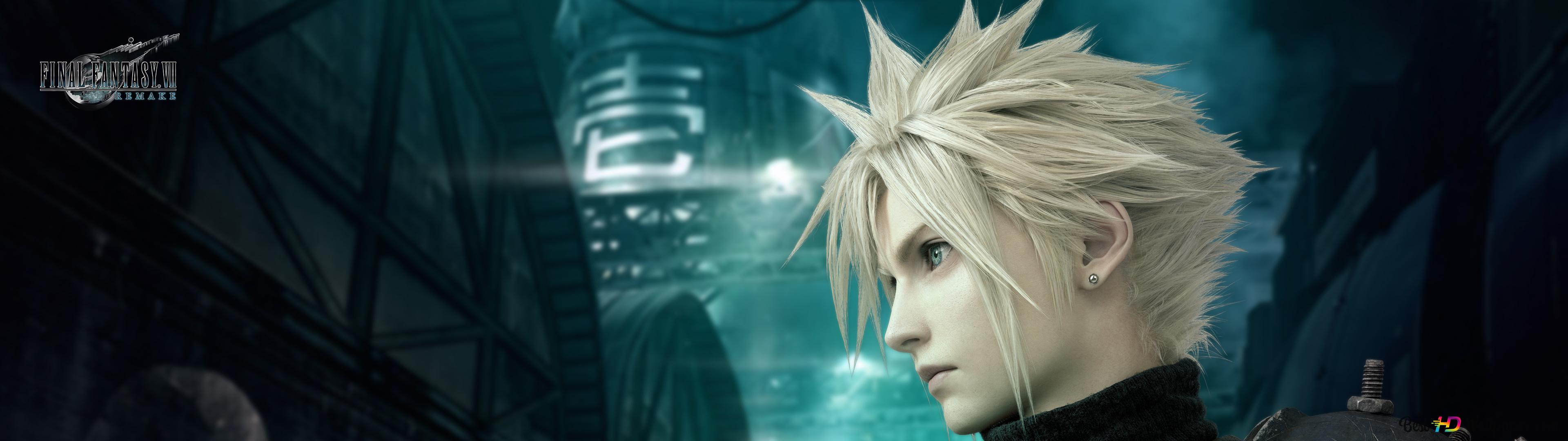 3840x1080 Cloud Strife' from Final Fantasy VII Remake [Video Game] 4K wallpaper download
