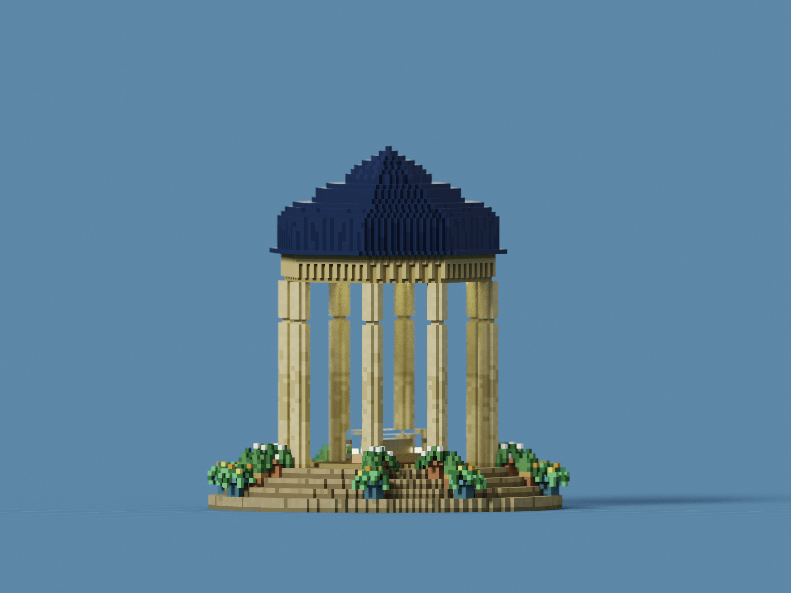 1600x1200 Voxel Tomb of Hafez (Hafezieh) by Vida's Voxels on Dribbble
