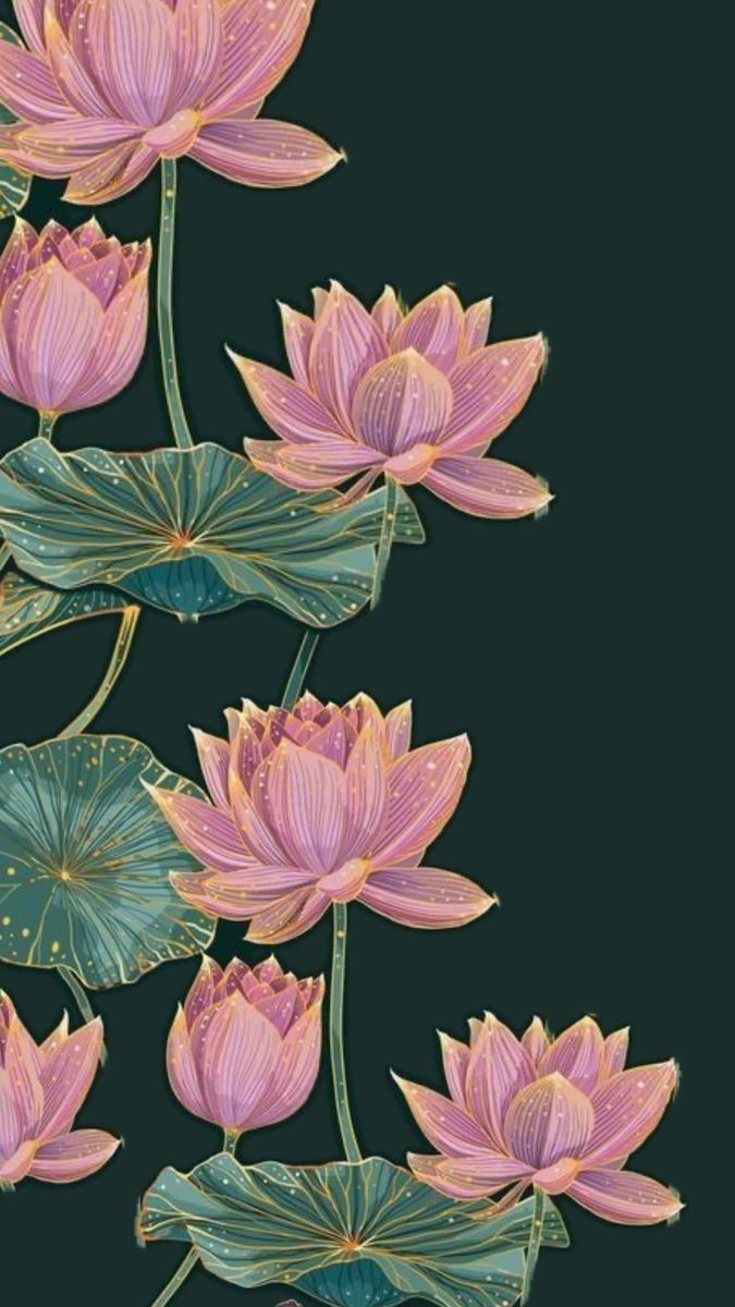 675x1200 Download Seamless Pattern Illustration Lotus Flowers and Leaves. Flower with lotus drawing, Louts with leaves, Lotus flowers watercolor painting