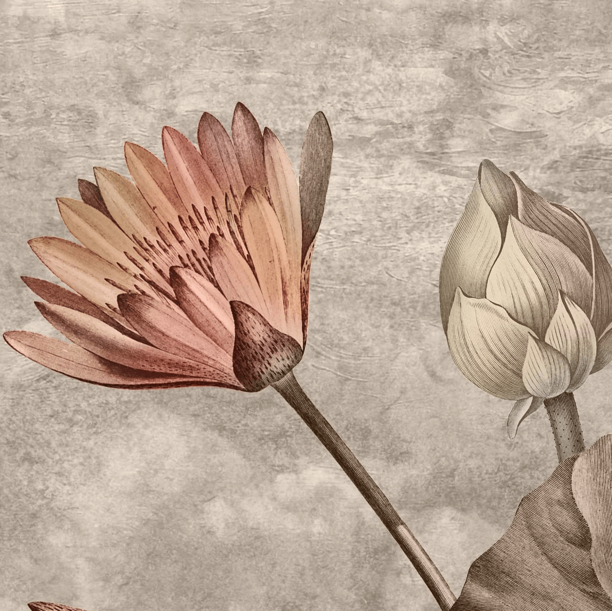 1190x1188 'Lotus Leaves' Wallpaper