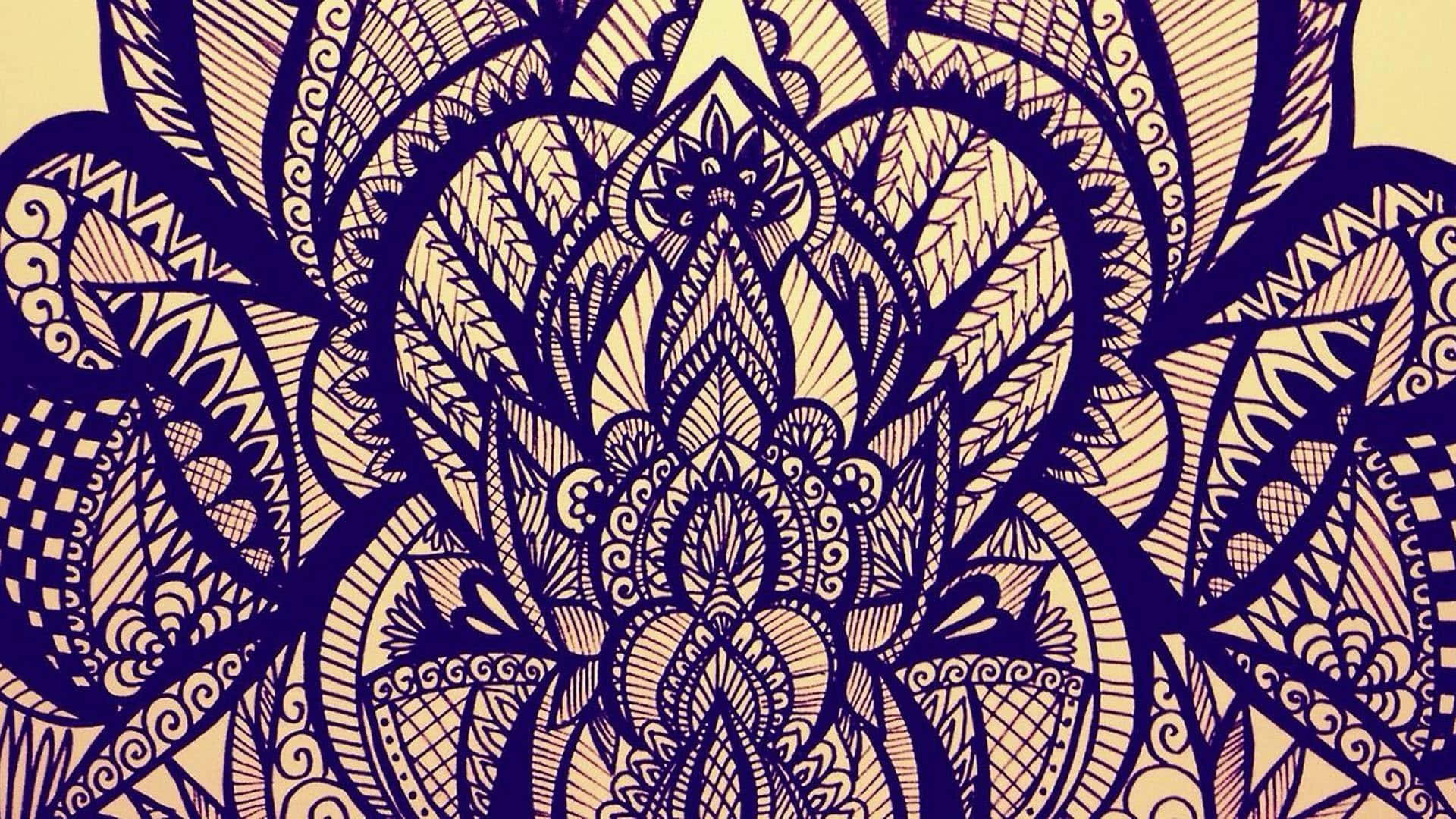 1920x1080 Download a drawing of a flower with a lotus flower Wallpaper