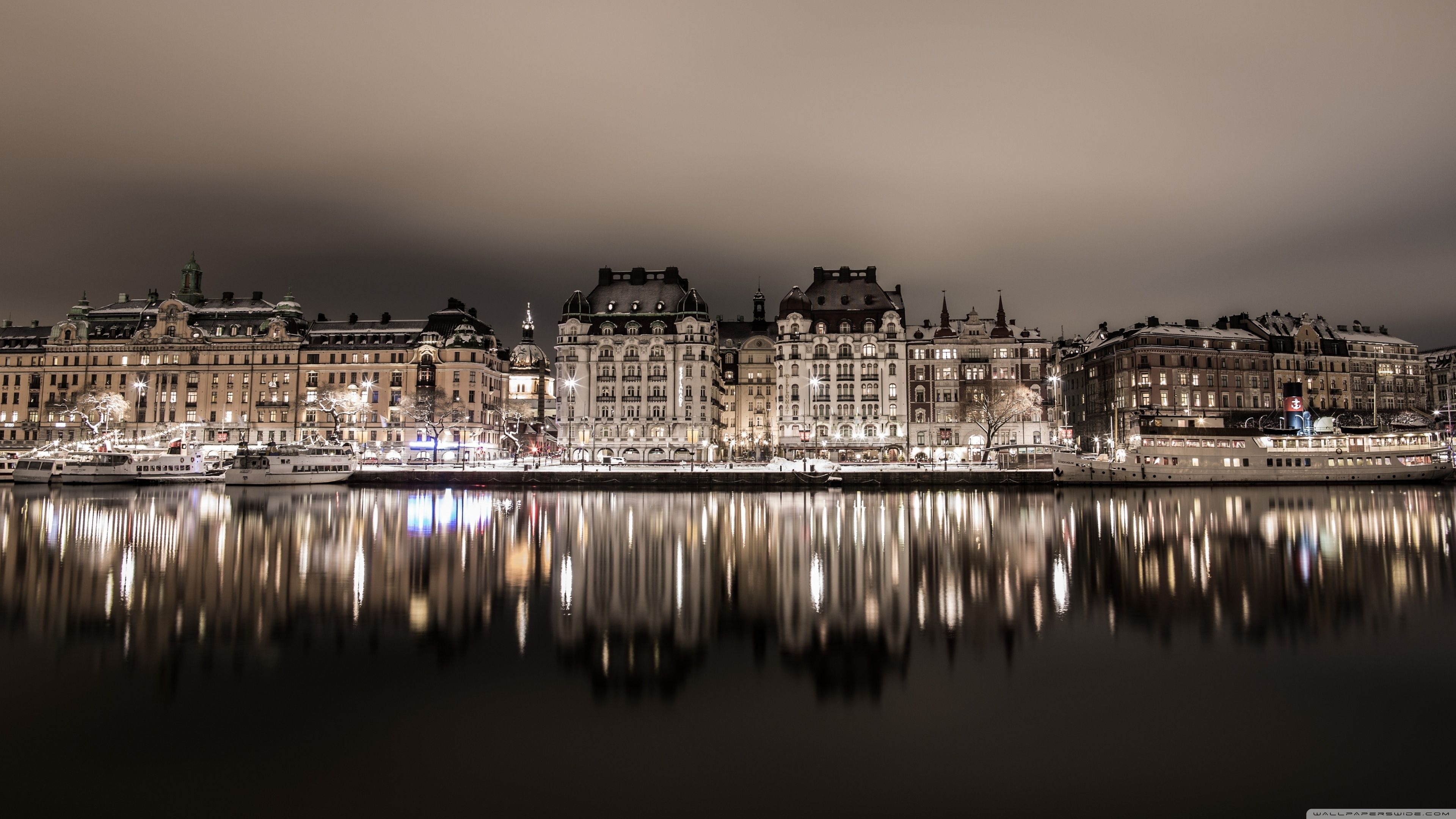 3840x2160 Stockholm Night 4K UHD Wallpaper for UltraHD Desktop and TV : Widescreen and UltraWide Display : Dual Monitor : Smartphone and Tablet Devices
