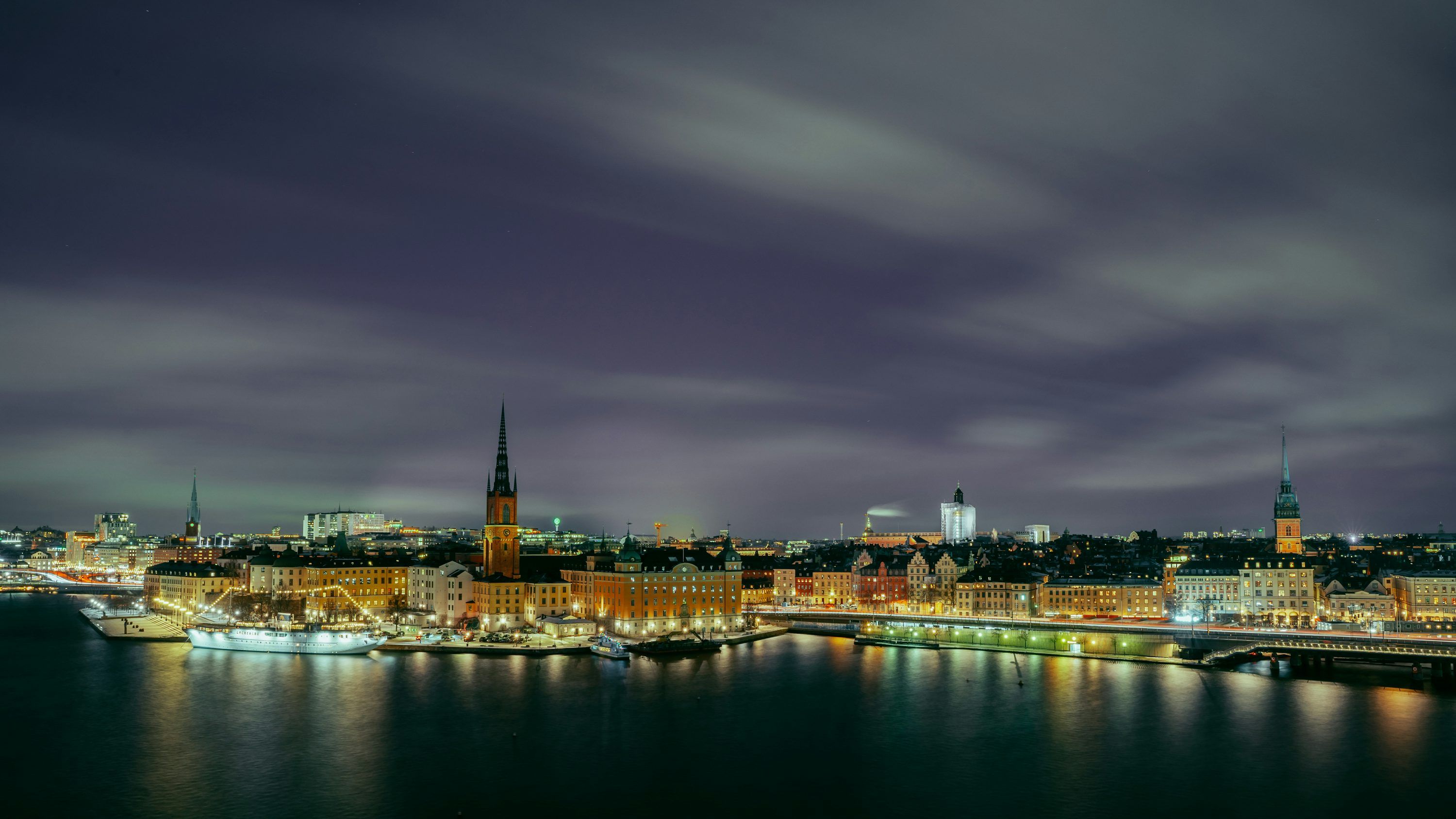 3000x1687 Stockholm Night Picture. Download Free Image
