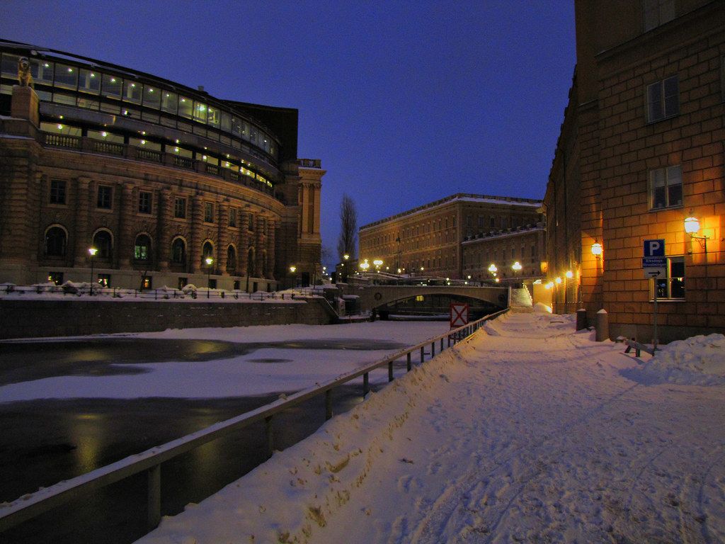 1024x768 Stockholm Snow Night Sweden. Stockholm In The Snow And At N