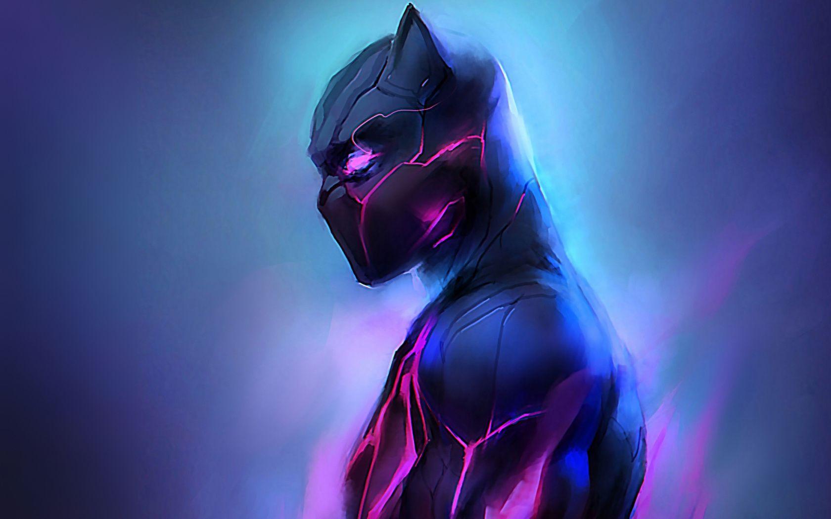 1680x1050 Download Artwork, Black Panther, glowing suit wallpaper, 1680x Widescreen 16: Widescreen