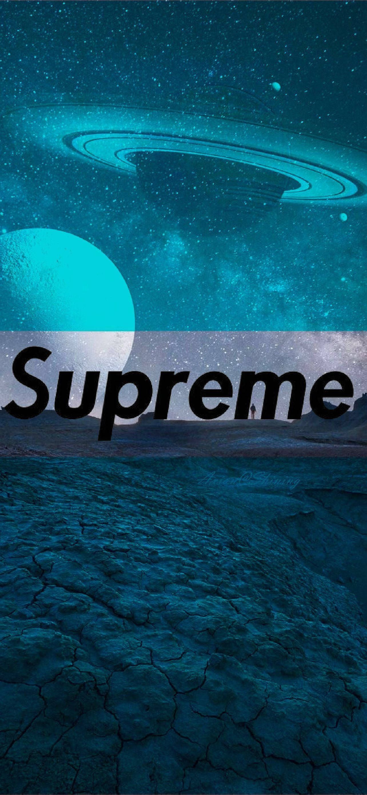 1284x2778 Download Superior Supreme Logo In Space Wallpaper