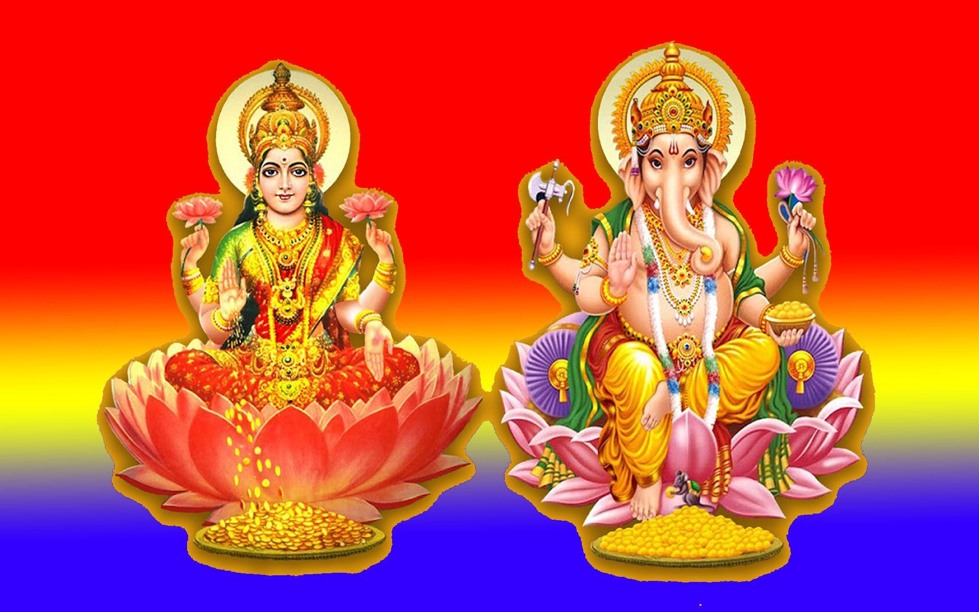 1920x1200 Goddess Lakshmi With God Ganesha Indian Religious Wallpaper HD 1920x1200 :