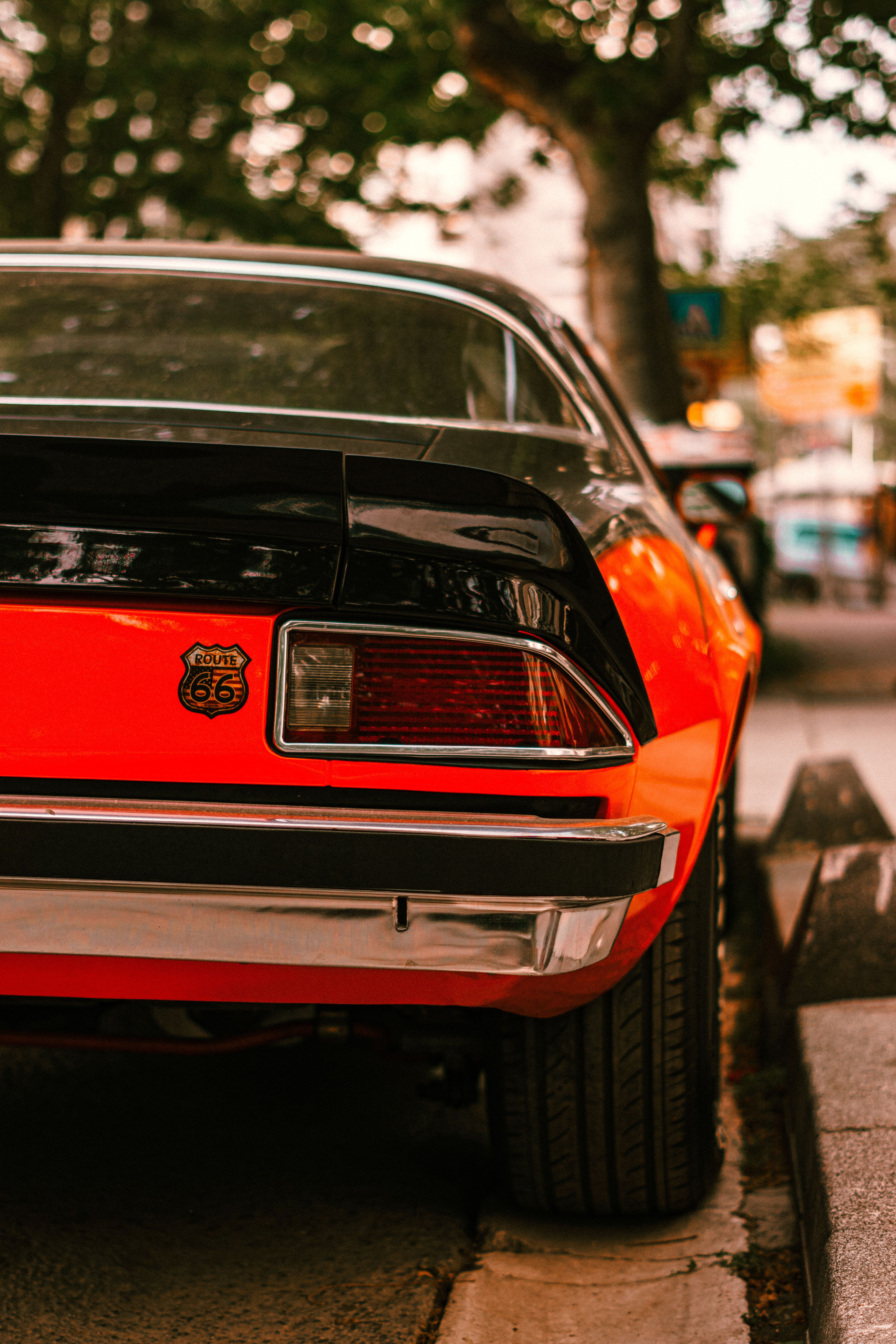 4000x6000 Back View of a Red Chevrolet · Free