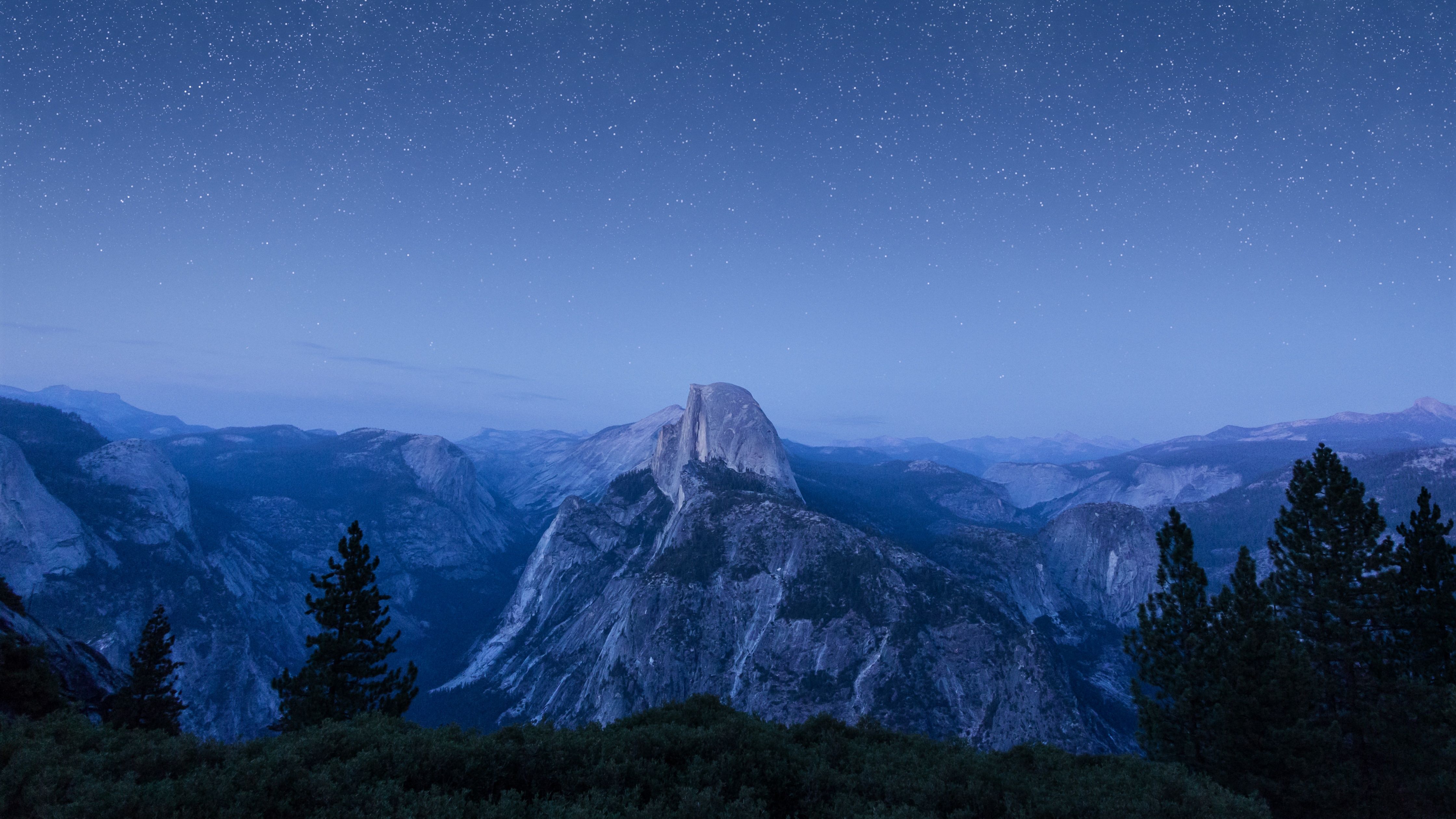 4480x2520 OS X El Capitan Wallpaper 4K, Summit, Night, Starry sky