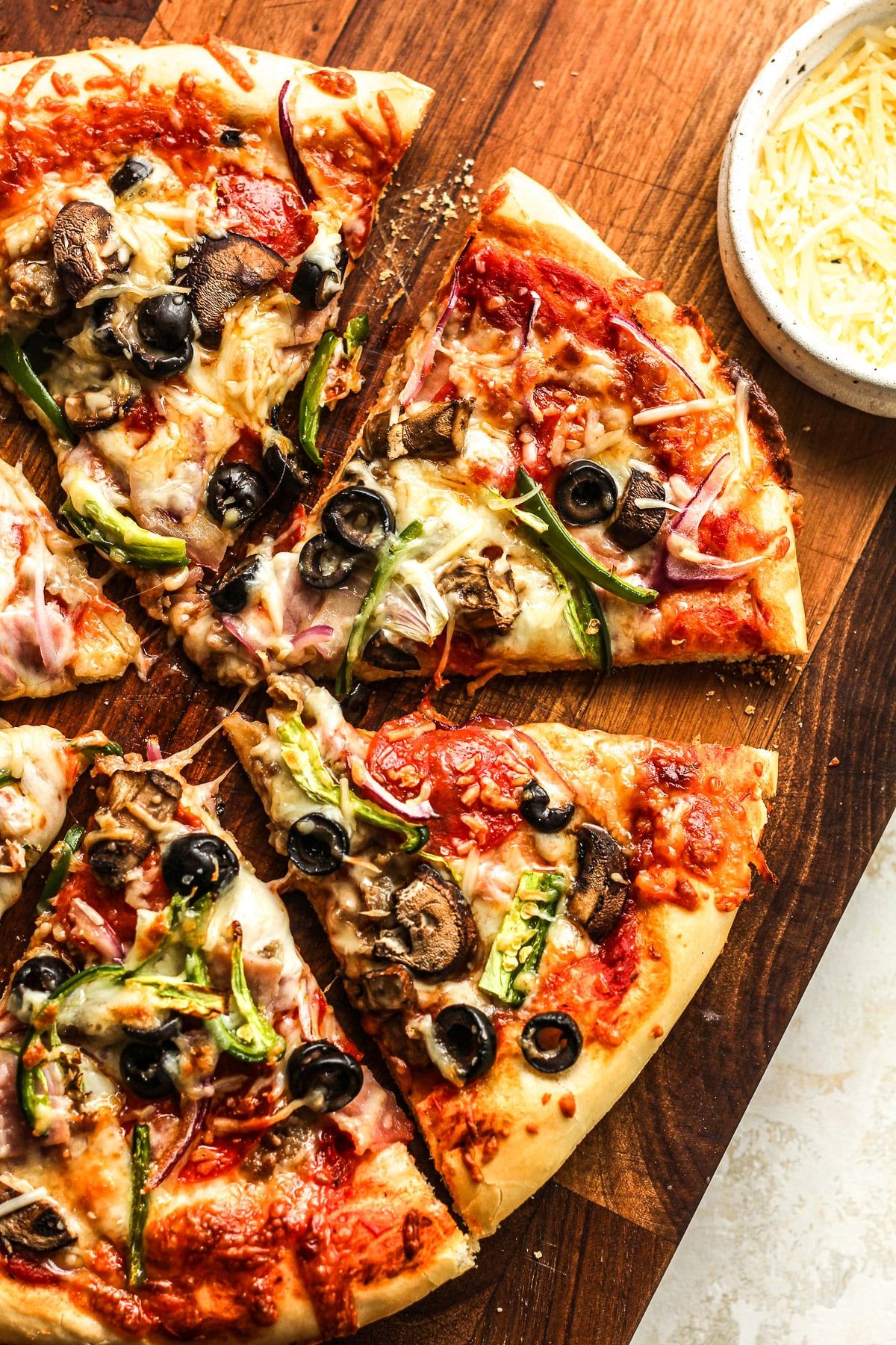 1200x1800 Chewy Supreme Pizza Recipe (loaded with toppings!)