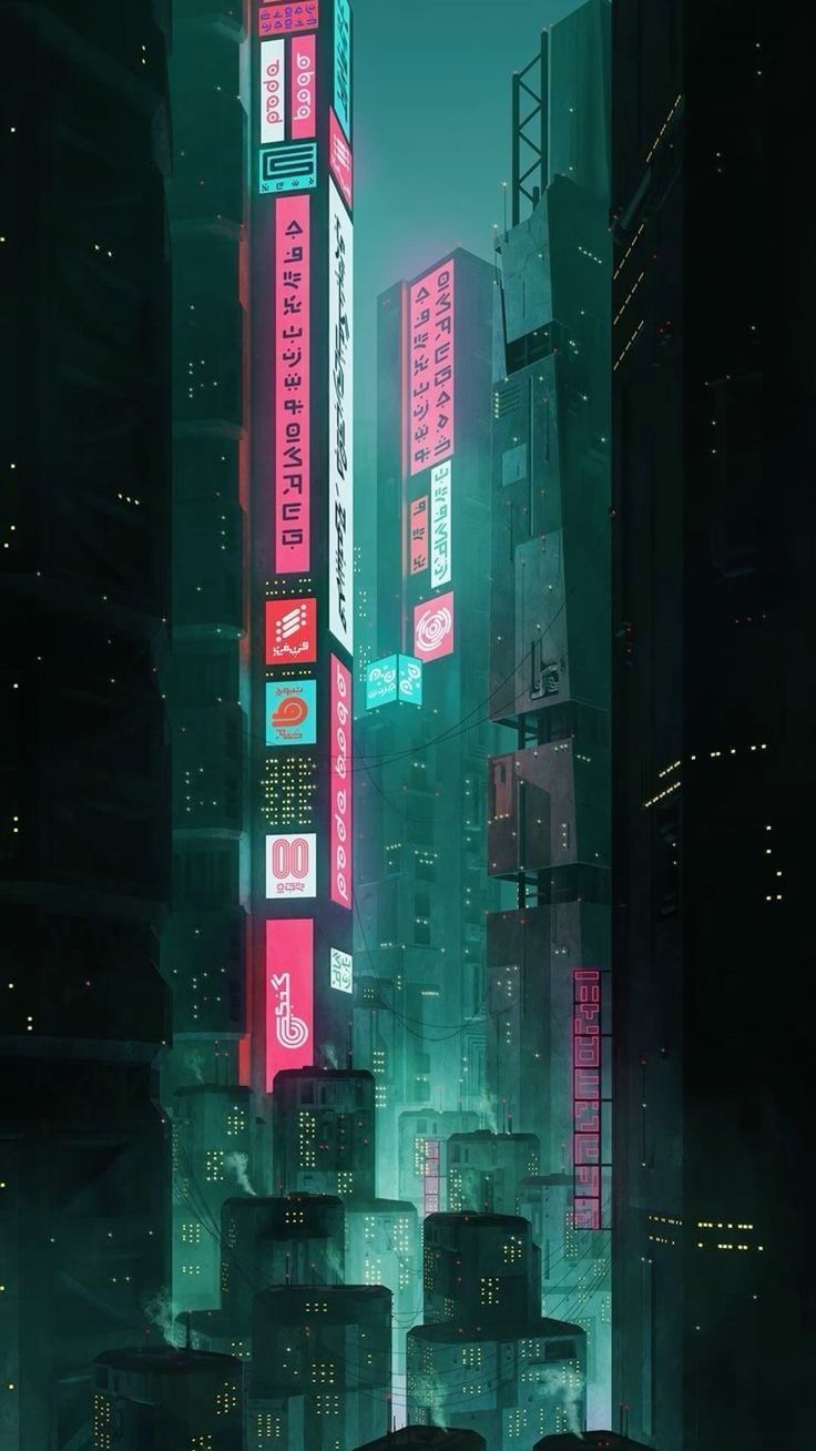 736x1308 Neon Cityscape at Night. Cyberpunk city vibes wallpaper, Tokyo cyberpunk wallpaper, Neo tokyo wallpaper
